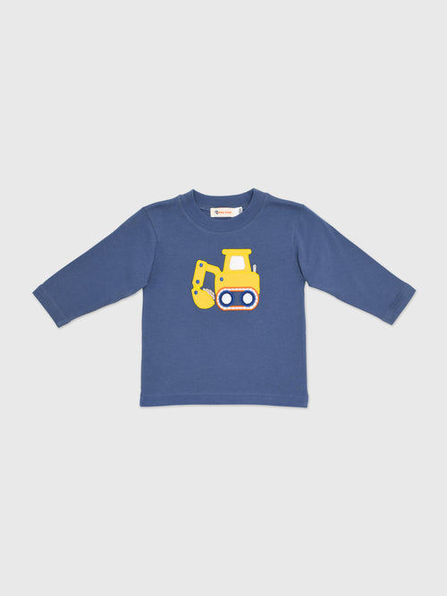 Luigi Boys' Yellow Excavator Long Sleeve T-Shirt - Saint Bernard