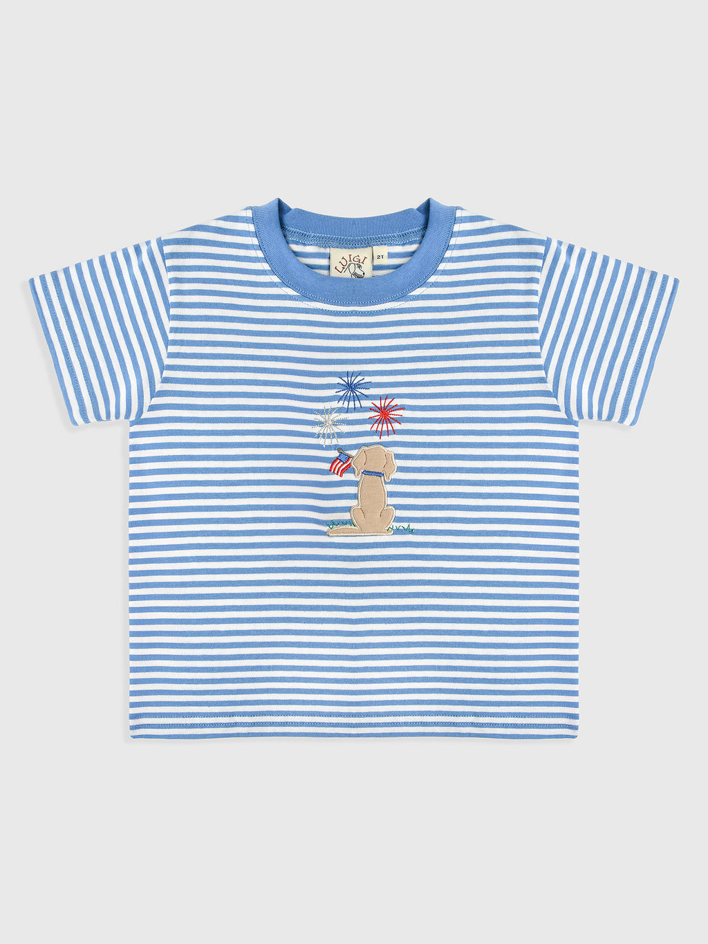 Luigi Boys' Dog 4th Of July Shirt - Saint Bernard