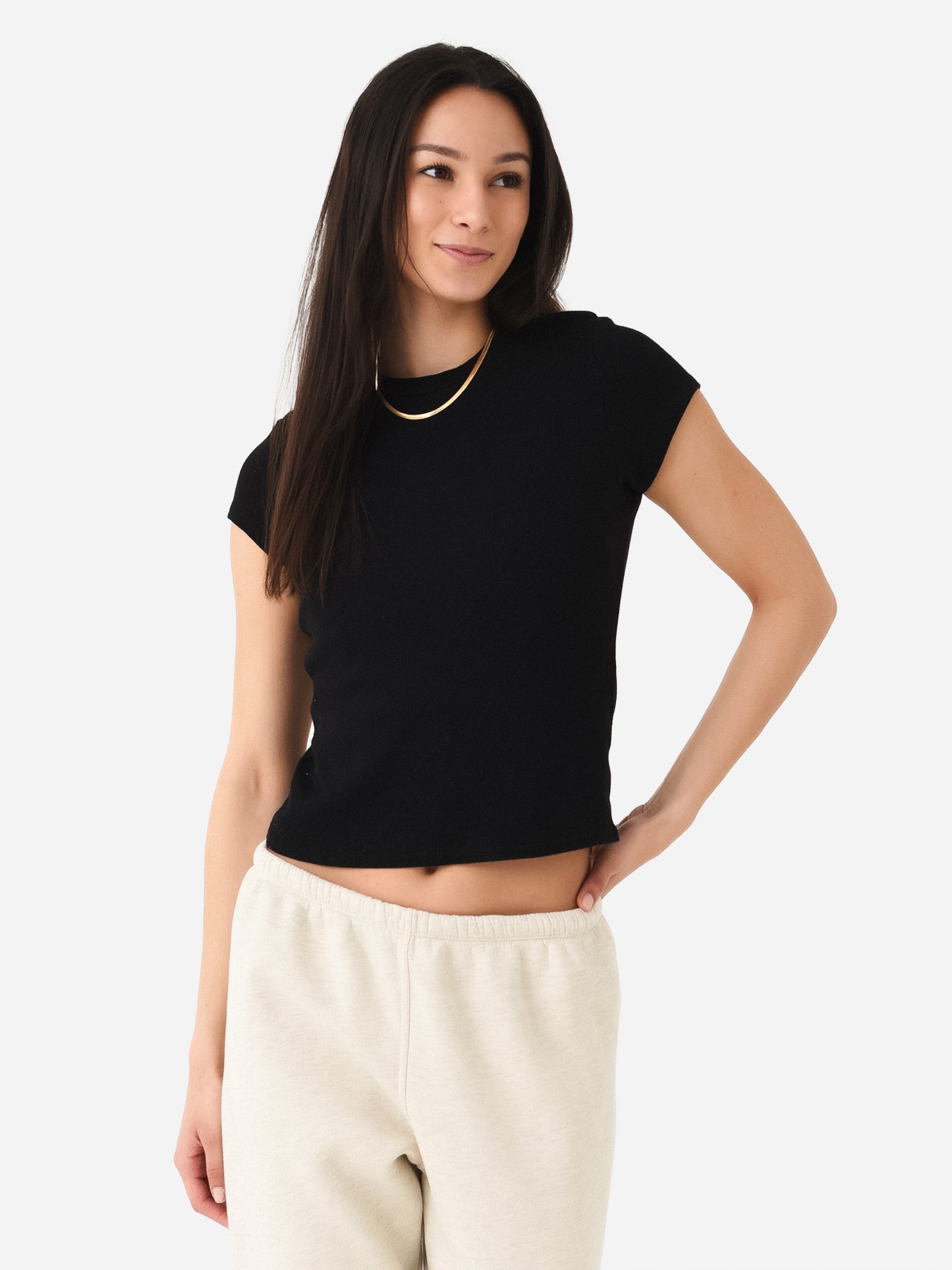 Perfect White Tee Women's Jude Ribbed Tee - Saint Bernard