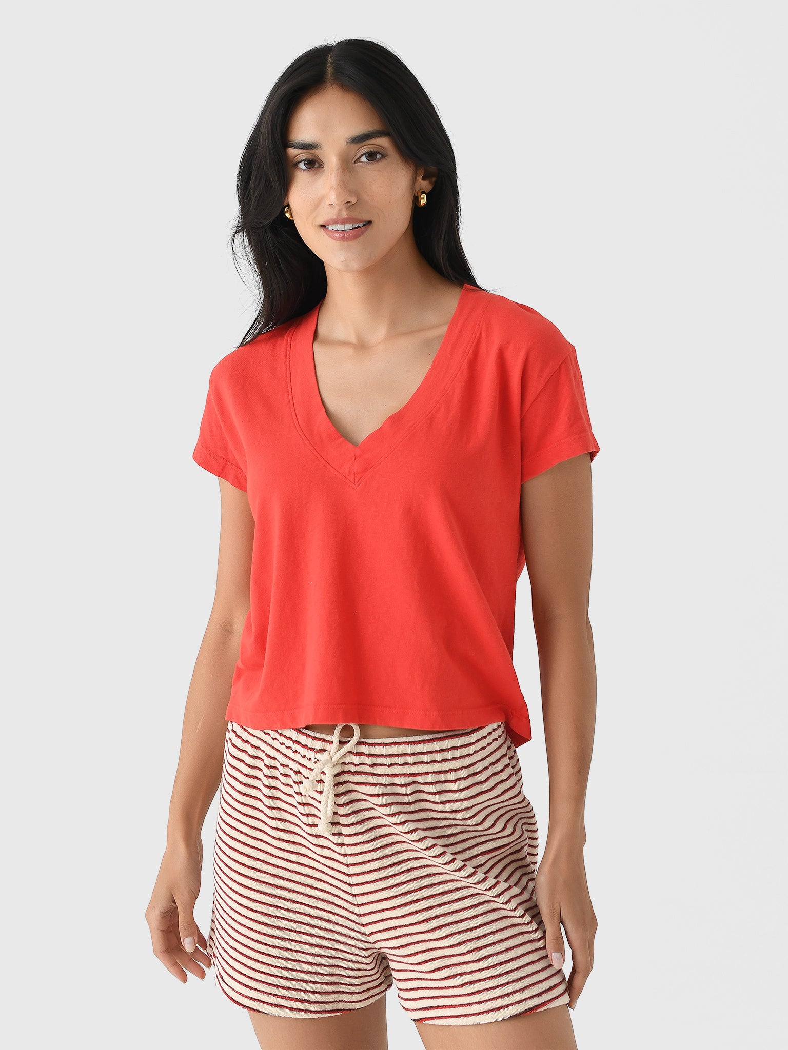 Perfect White Tee Women's Alanis V-Neck Tee - Saint Bernard