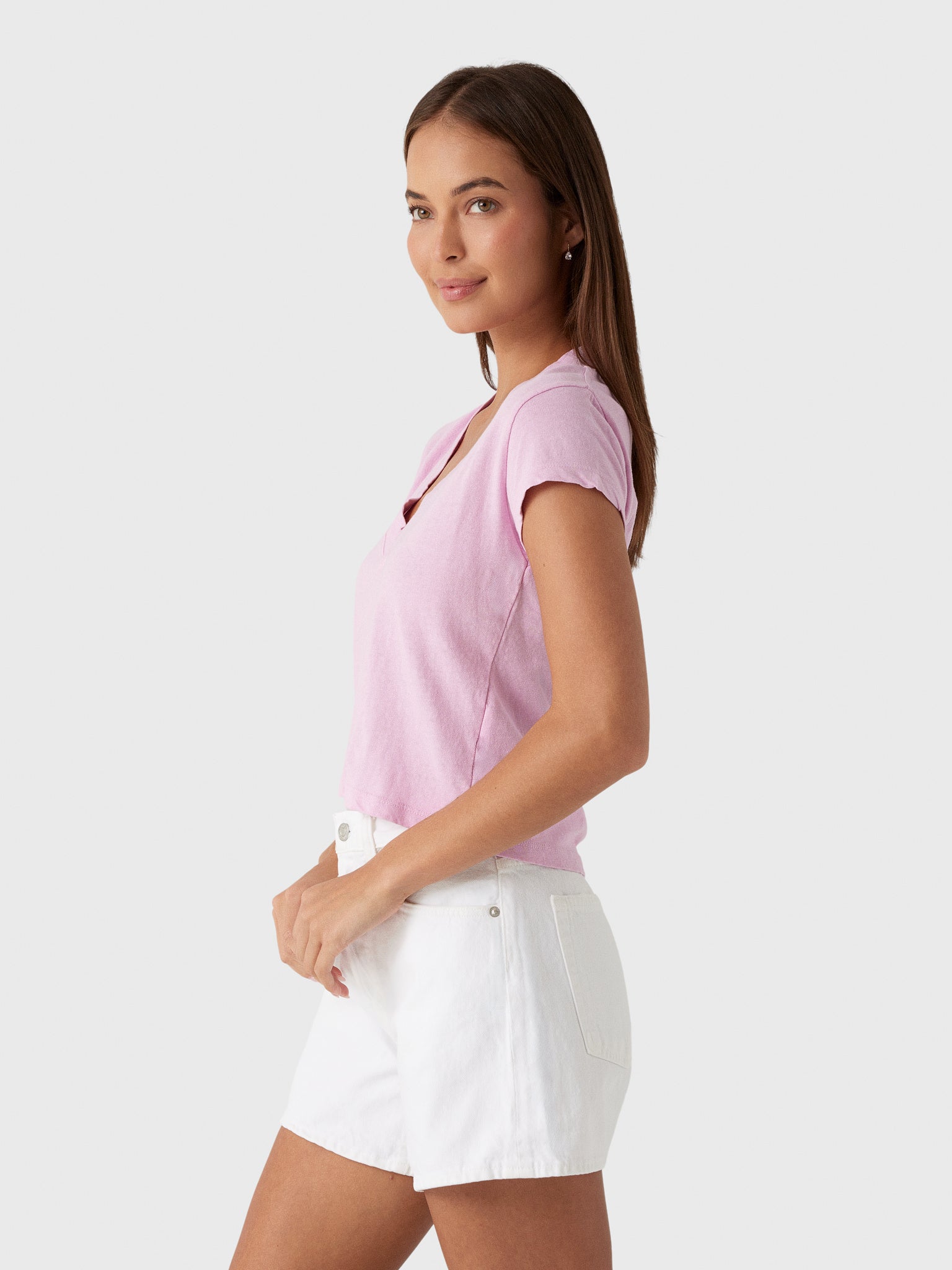 Perfect White Tee Women's Alanis V-Neck Tee - Saint Bernard