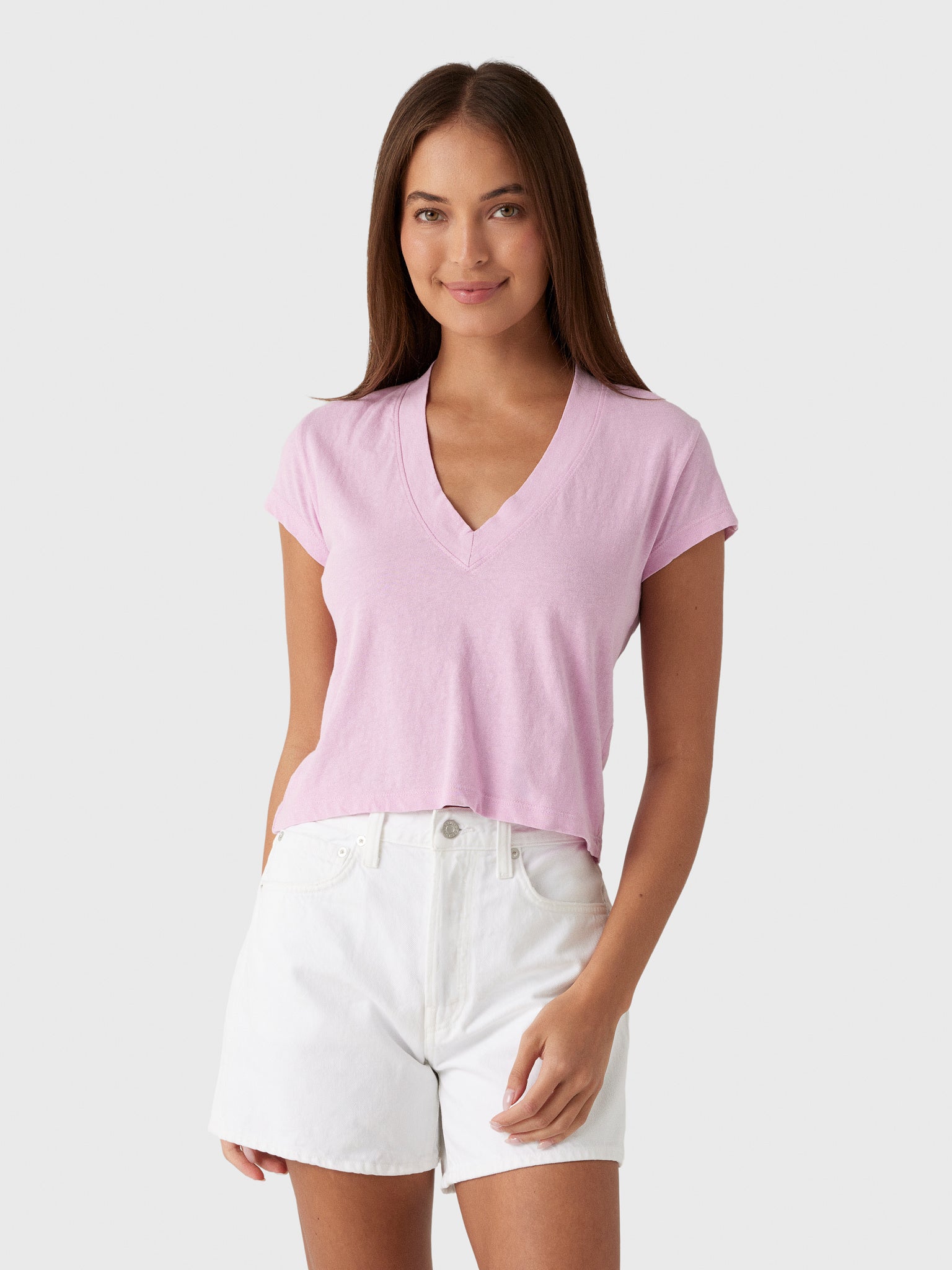 Perfect White Tee Women's Alanis V-Neck Tee - Saint Bernard