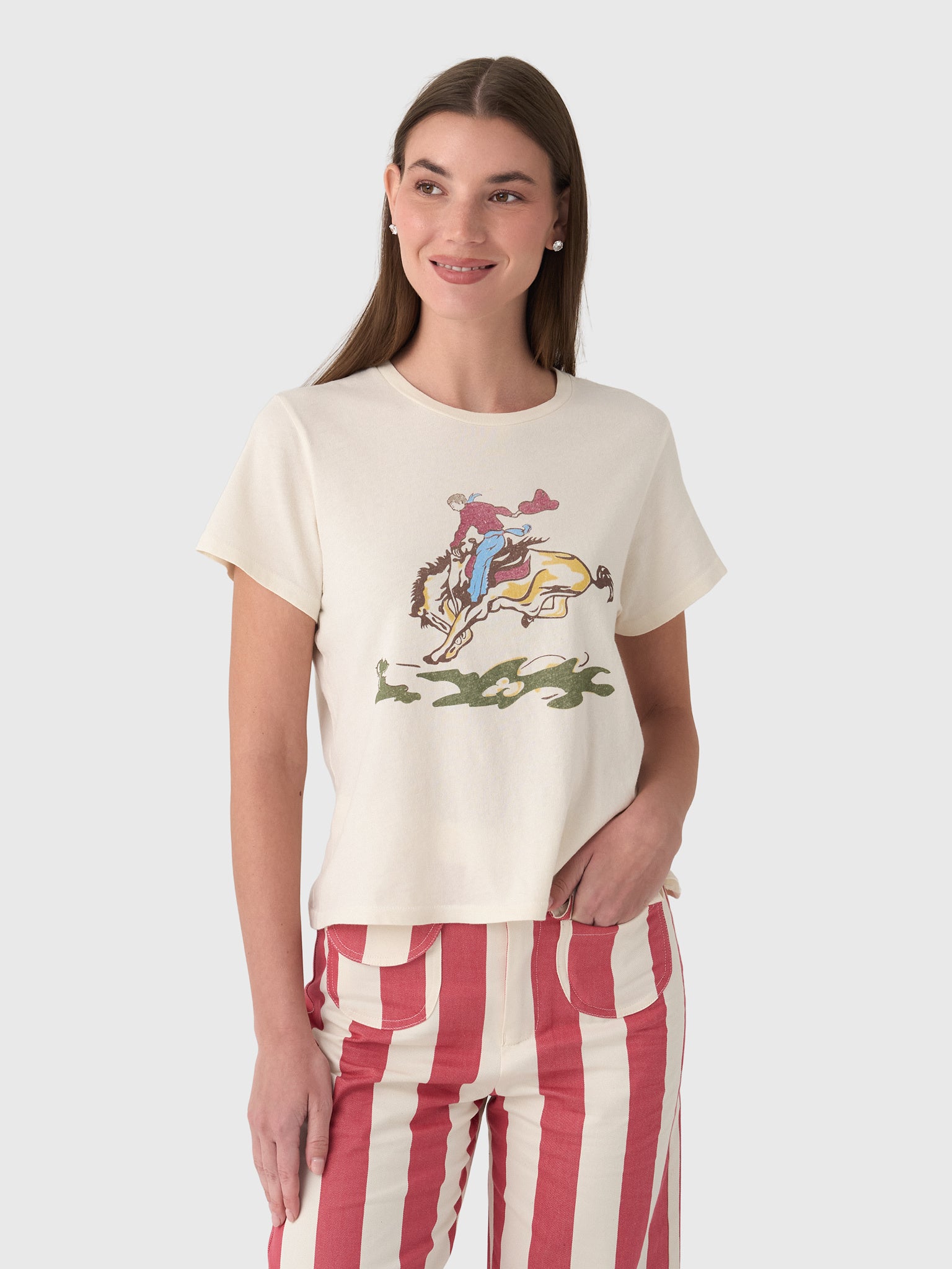 The Great Women's The Rider Graphic Little Tee - Saint Bernard