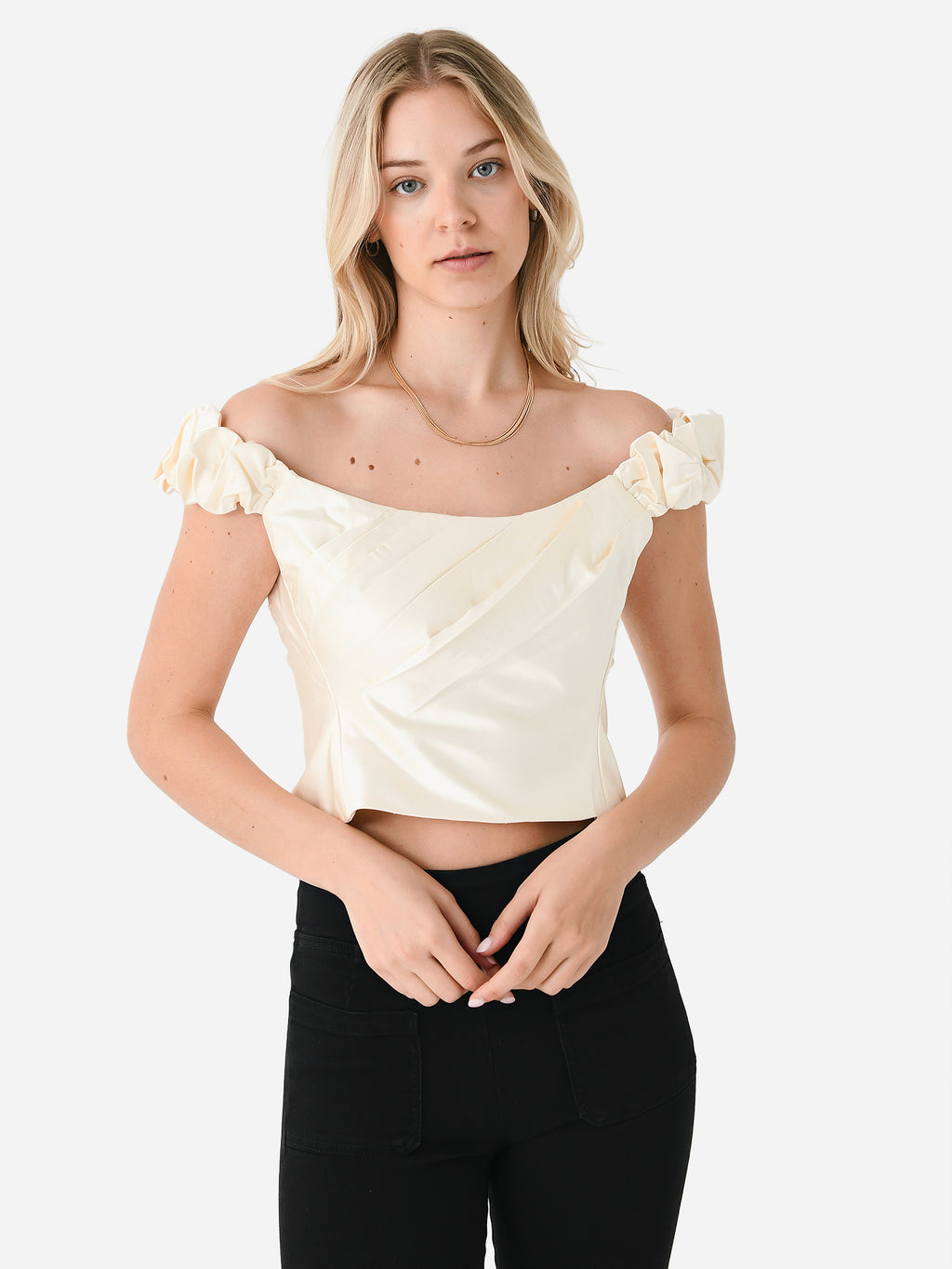LoveShackFancy Women's Ileana Off Shoulder Top - Saint Bernard