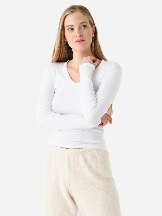 Perfect White Tee Women's Robyn Long Sleeve U-Neck Tee