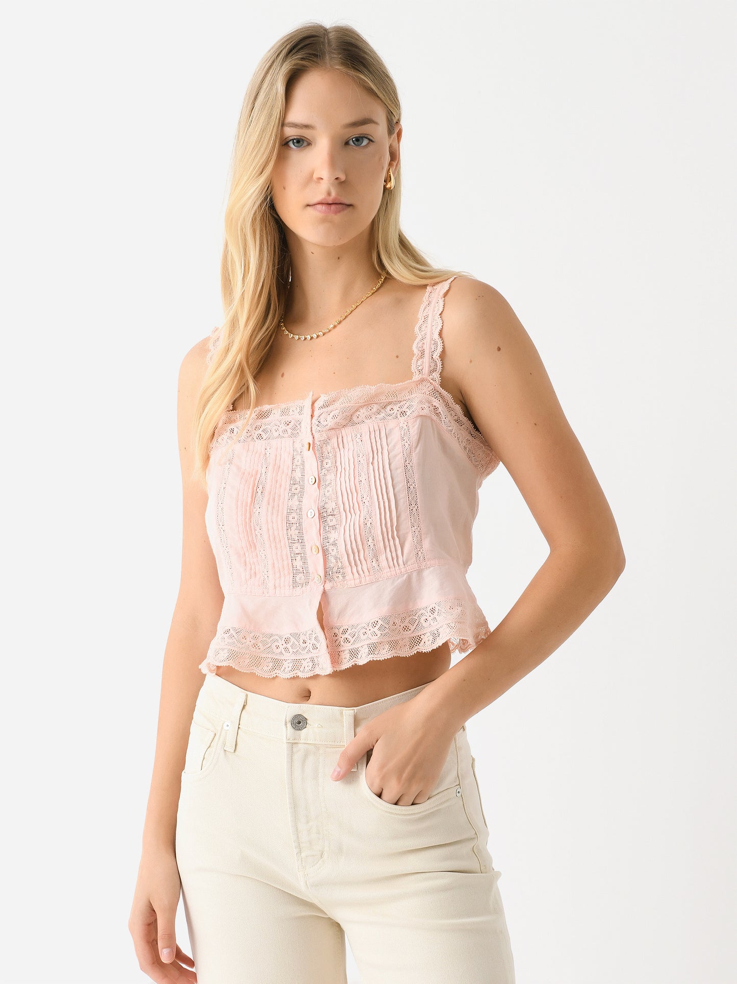 LoveShackFancy Women's Vietta Cotton Tank Top - Saint Bernard