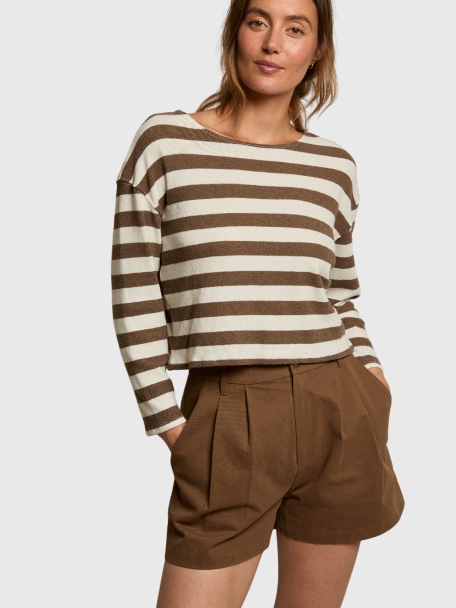 Perfect White Tee Women's Taylor Striped Long Sleeve Tee - Saint Bernard