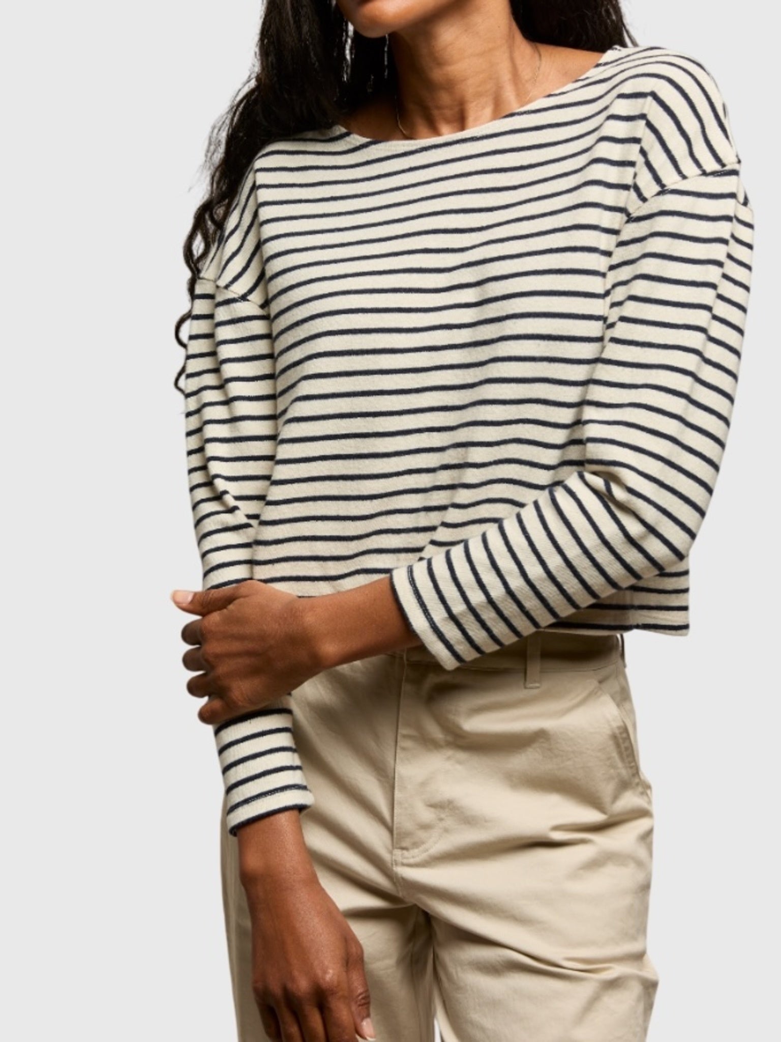 Perfect White Tee Women's Taylor Striped Long Sleeve Tee - Saint Bernard