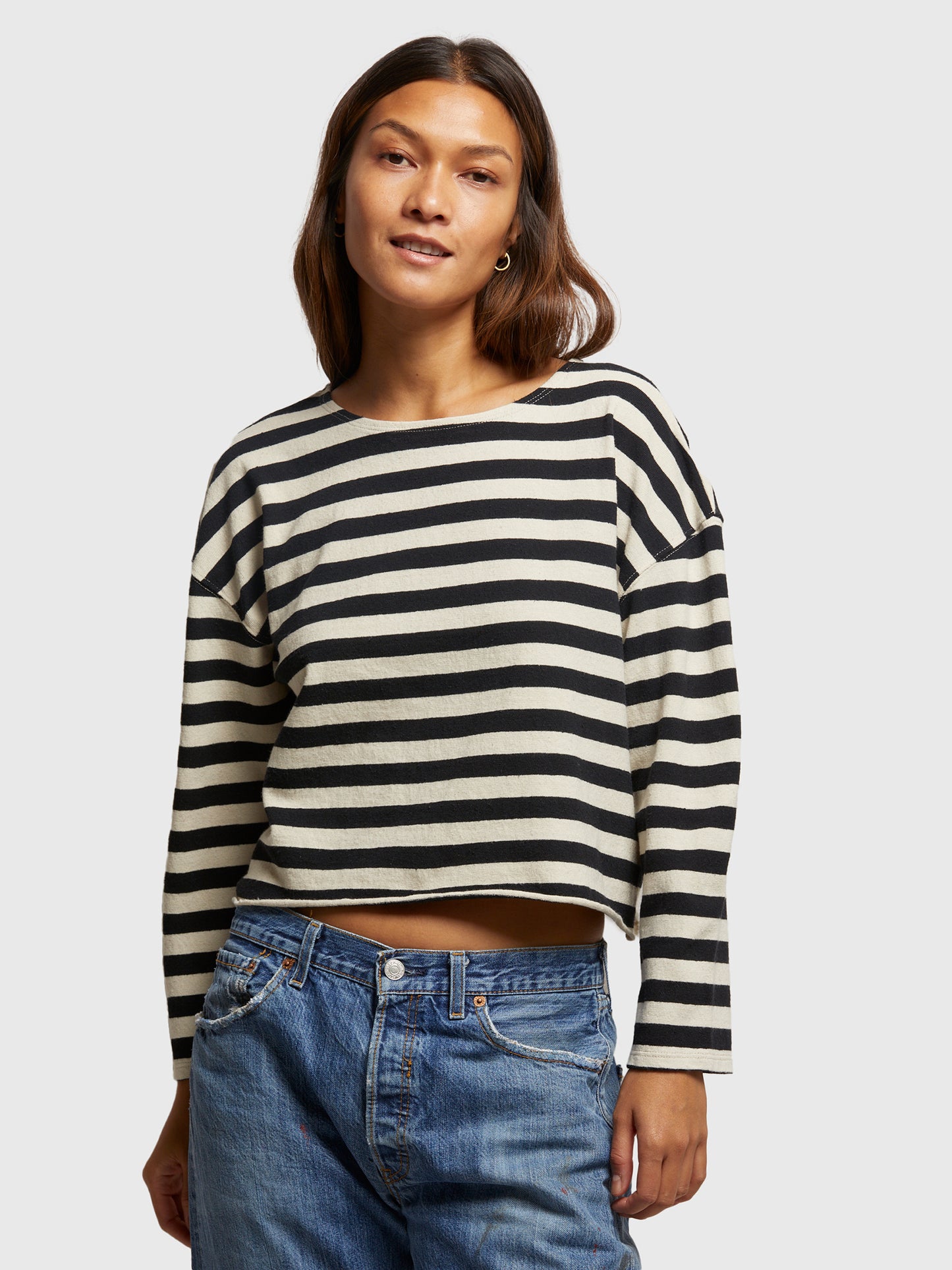 Perfect White Tee Women's Taylor Striped Long Sleeve Tee - Saint Bernard
