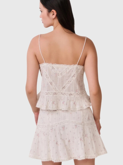 LoveShackFancy Women's Ondeline Floral Embroidered Cotton Top