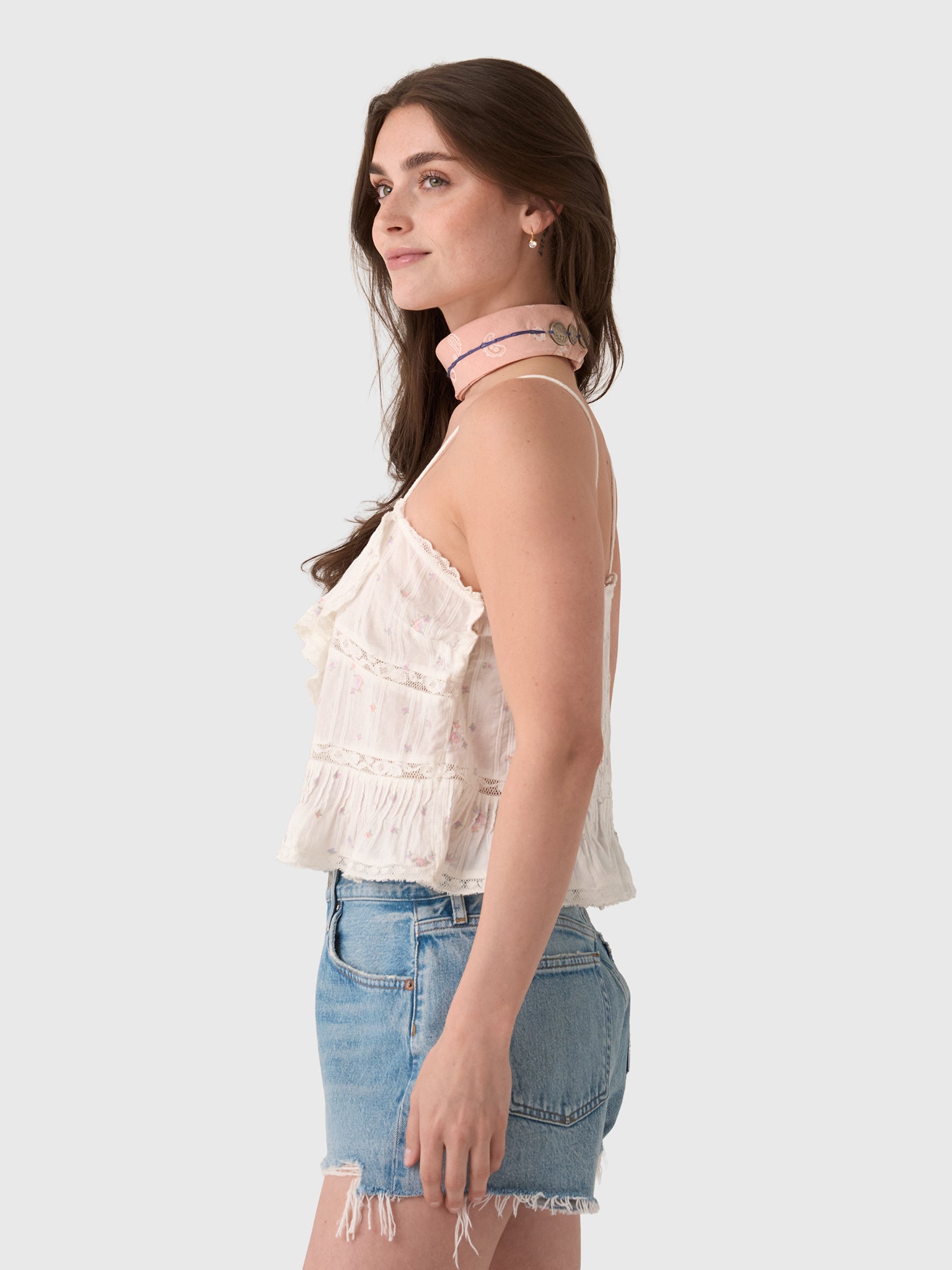 LoveShackFancy Women's Ondeline Floral Embroidered Cotton Top - Saint Bernard