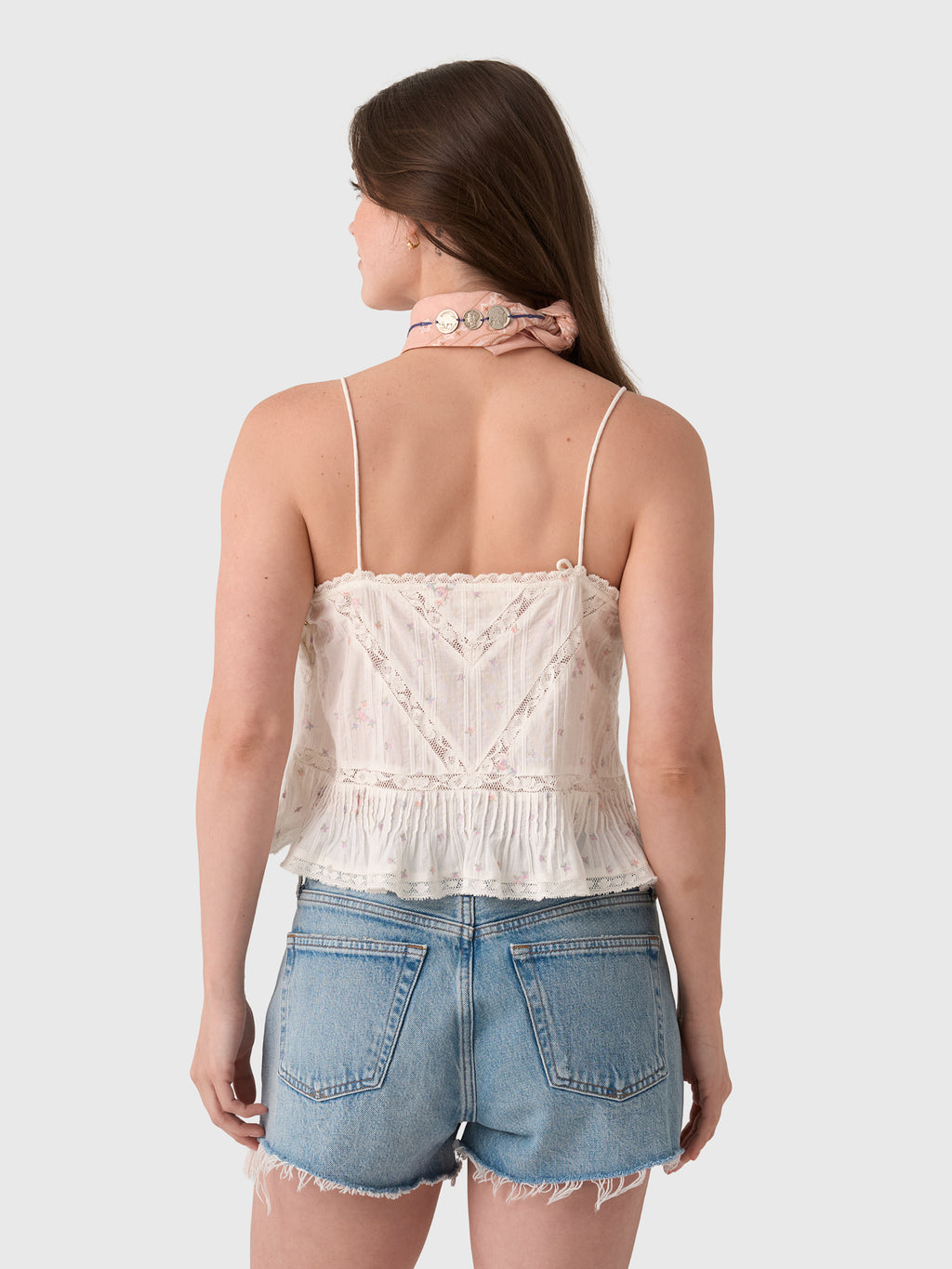 LoveShackFancy Women's Ondeline Floral Embroidered Cotton Top - Saint Bernard