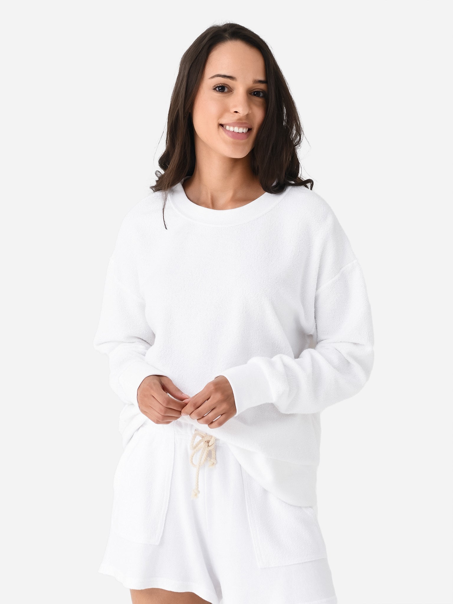 Perfect White Tee Women's Emmy Reverse French Terry Sweatshirt - Saint Bernard