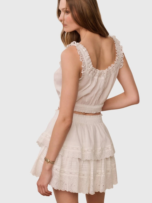 LoveShackFancy Women's Lupo Heart Eyelet Crop Top