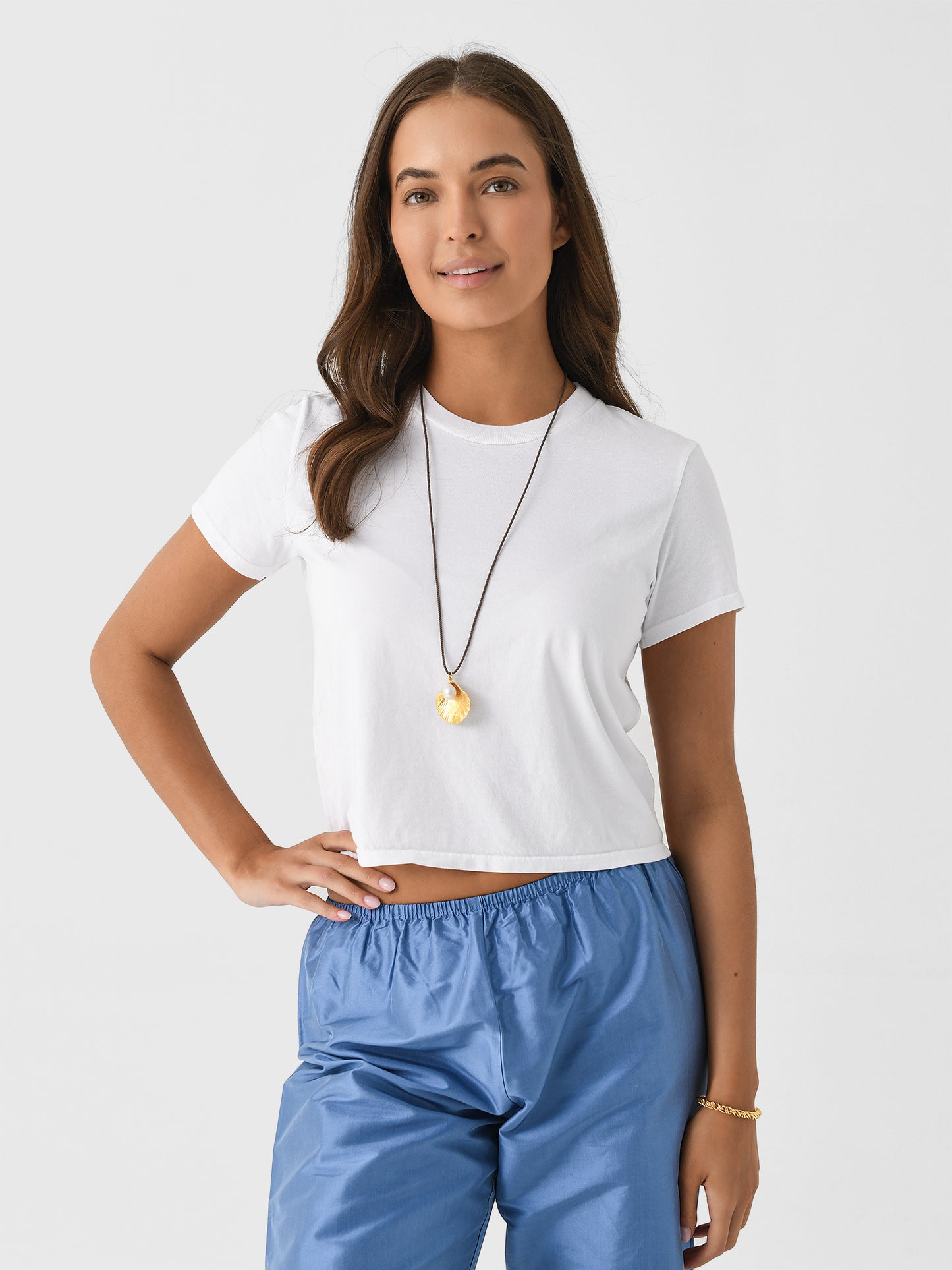 Perfect White Tee Women's Springsteen Baby Tee - Saint Bernard