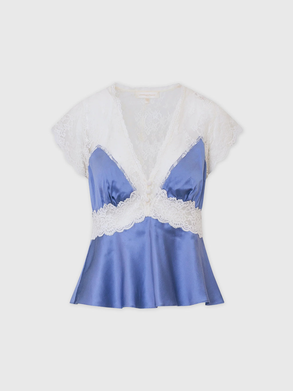 LoveShackFancy Women's Verelle Silk-Blend Lace Top - Saint Bernard