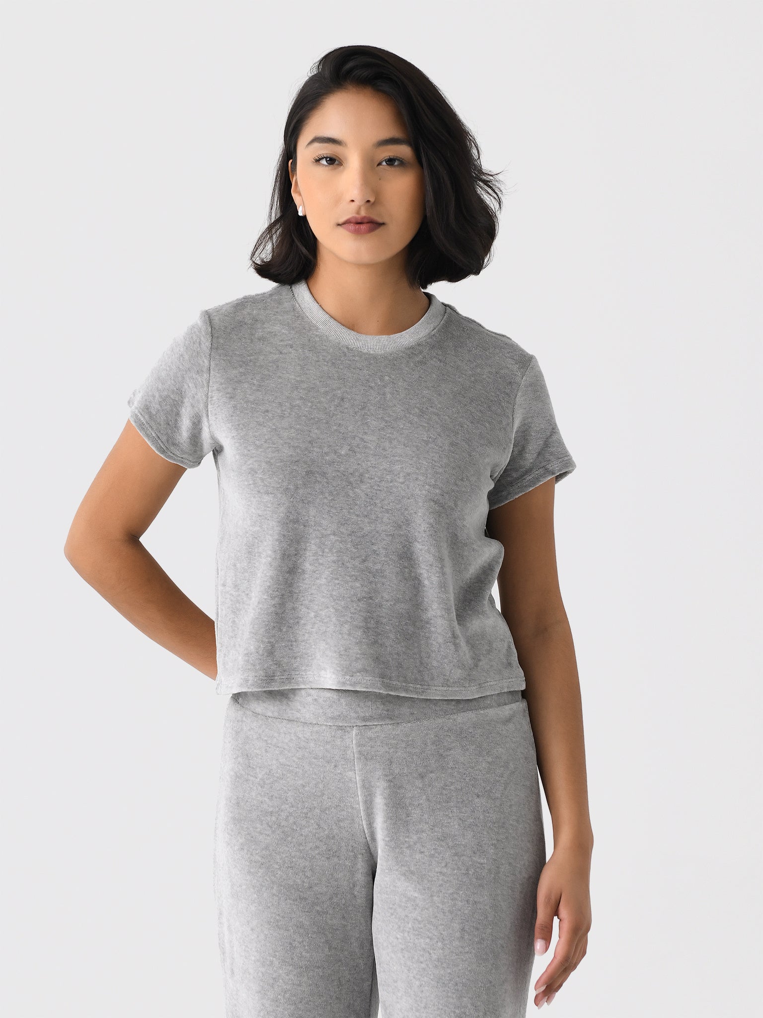 Perfect White Tee Women's Clara Velour Tee - Saint Bernard