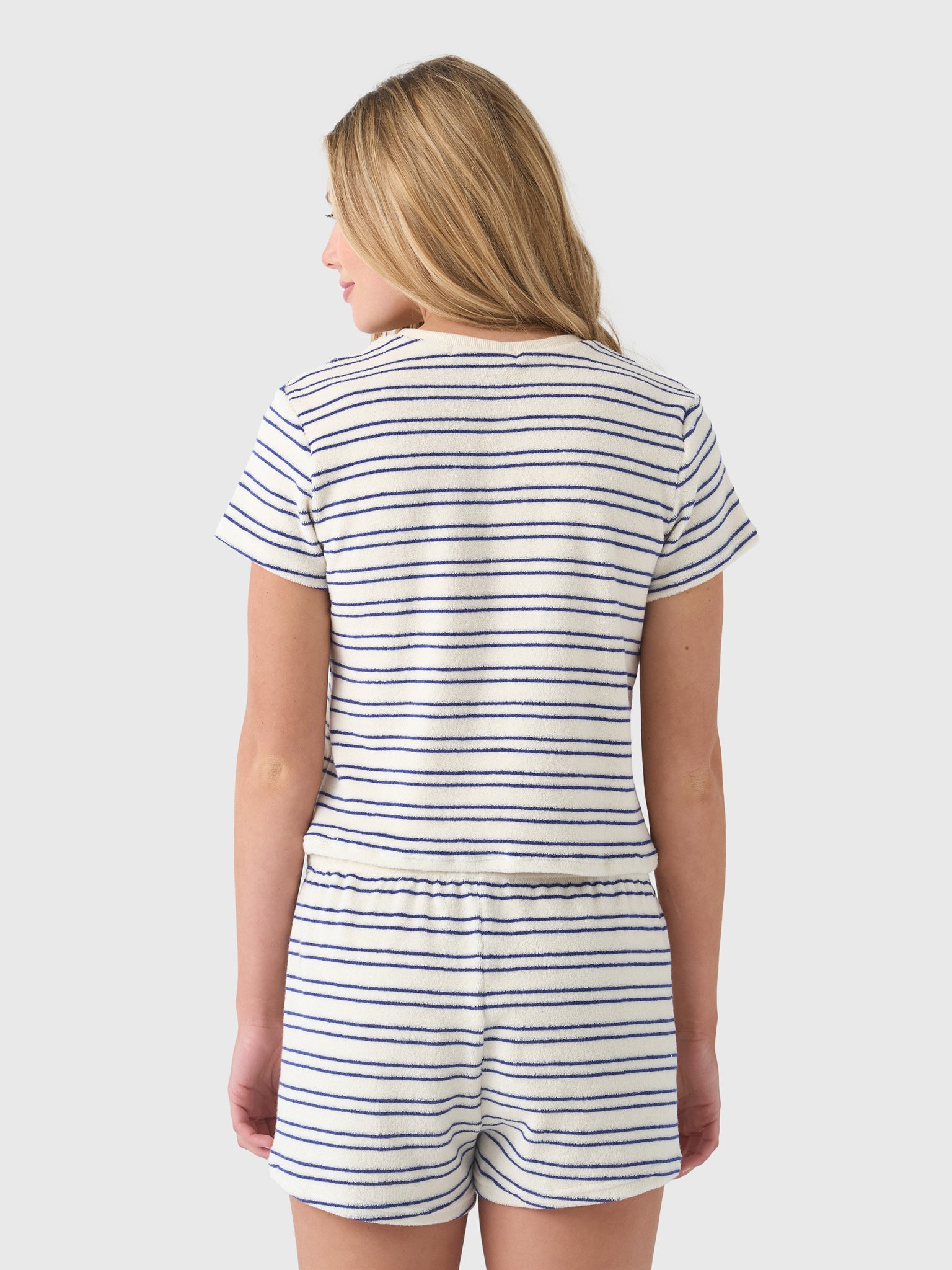 Perfect White Tee Women's Eve Stripe Terry Tee - Saint Bernard