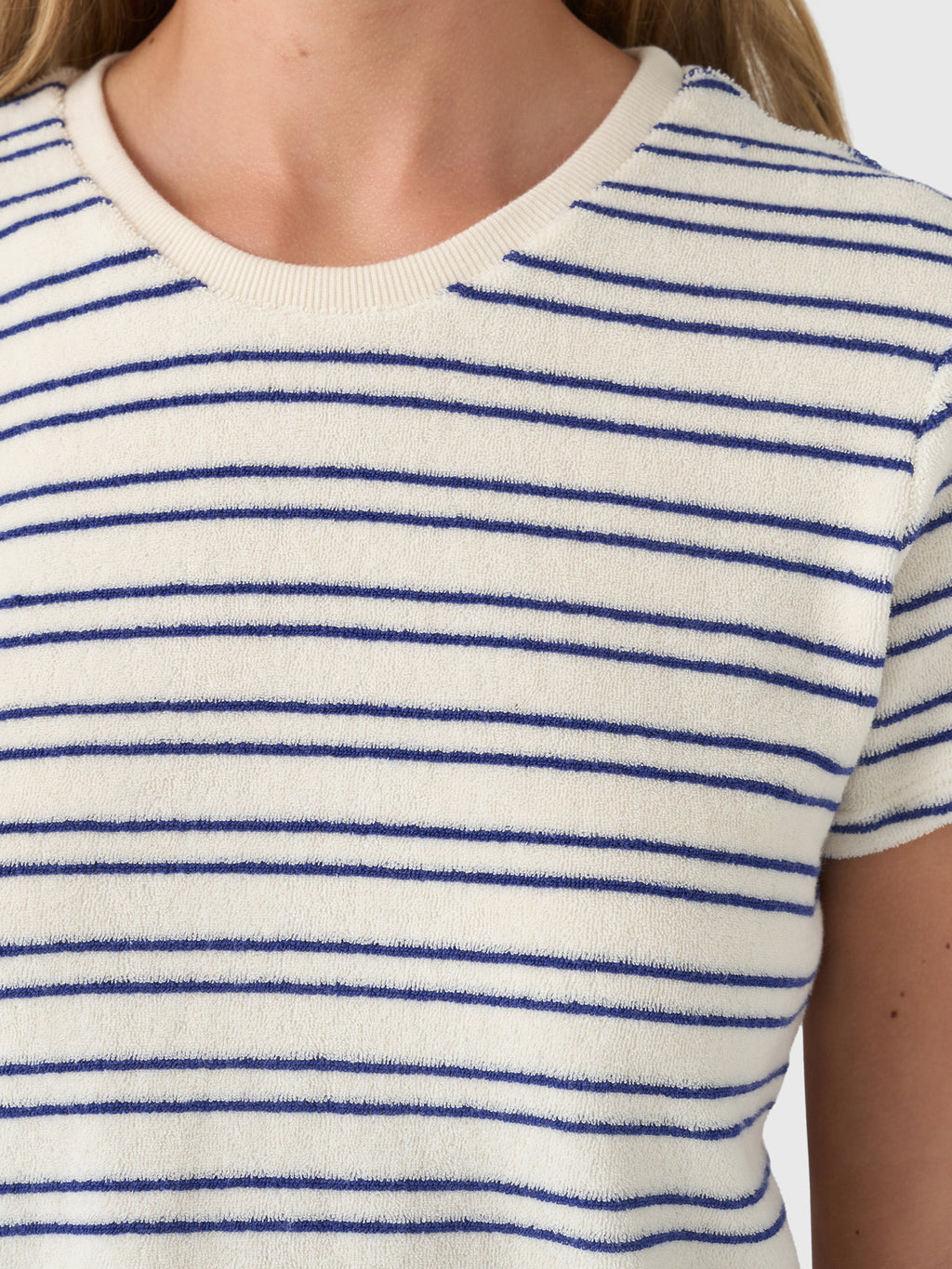 Perfect White Tee Women's Eve Stripe Terry Tee - Saint Bernard