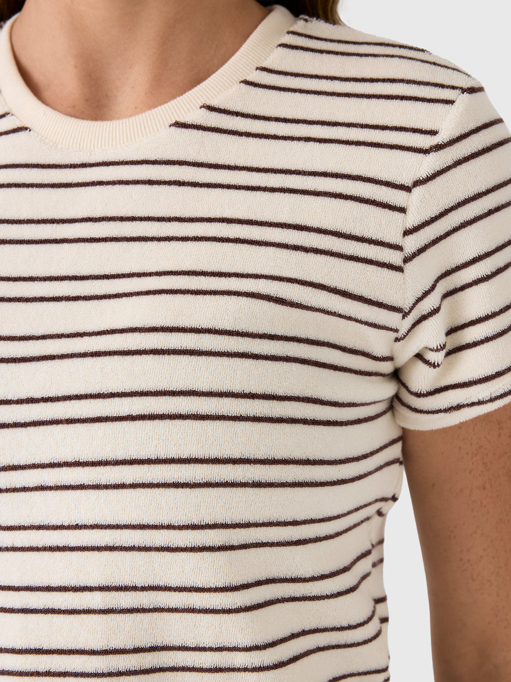 Perfect White Tee Women's Eve Stripe Terry Tee - Saint Bernard