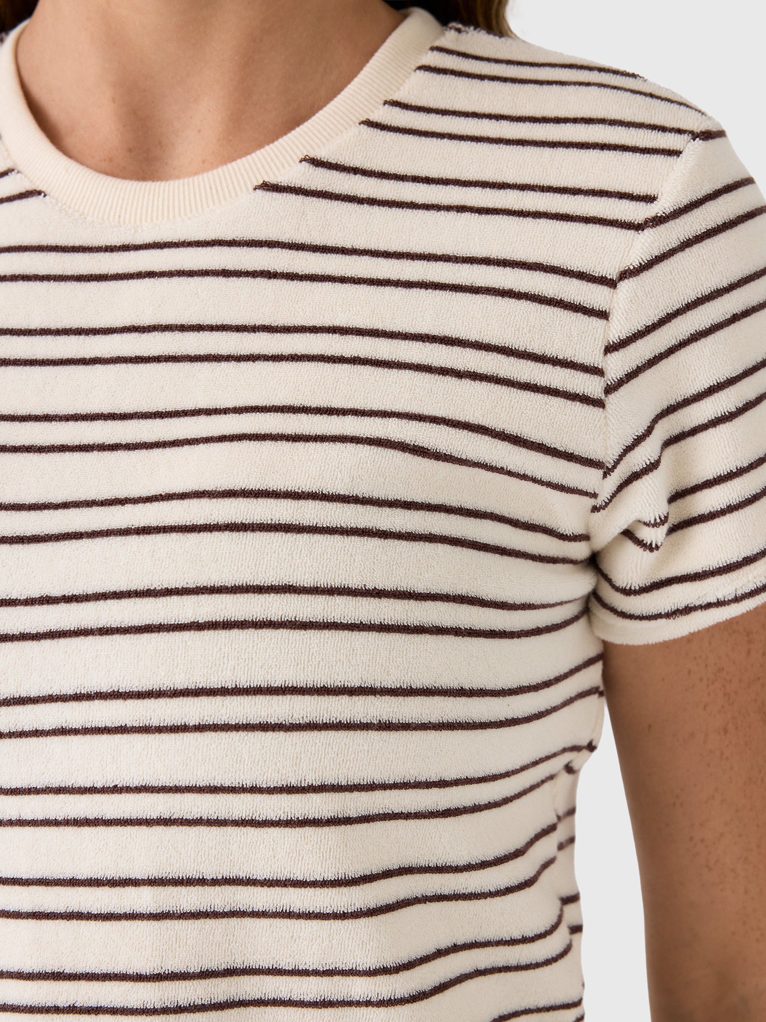 Perfect White Tee Women's Eve Stripe Terry Tee - Saint Bernard