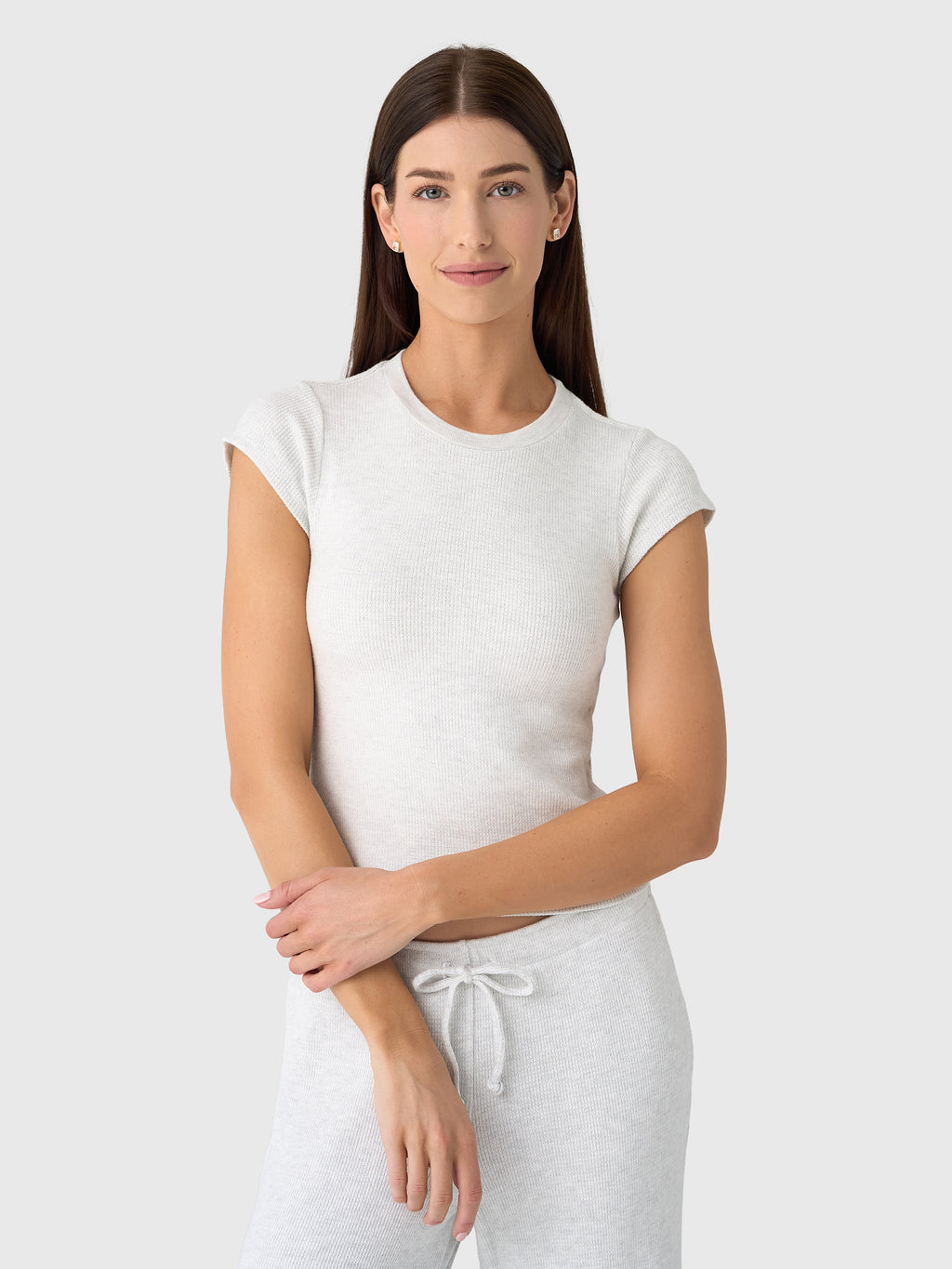 Perfect White Tee Women's Mindy Waffle Knit Tee - Saint Bernard