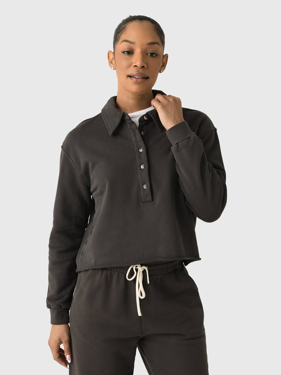 Perfect White Tee Women's Vinny Collared Sweatshirt - Saint Bernard