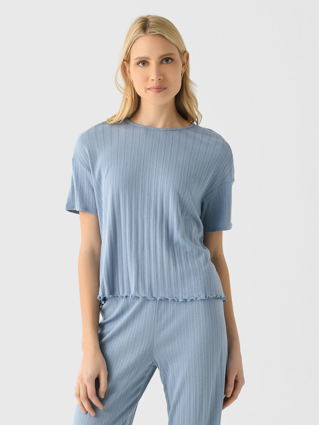 Eberjey Women's Pointelle Short Sleeve Tee - Saint Bernard