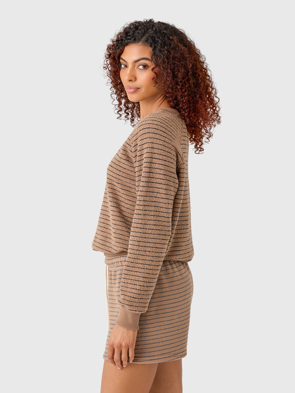 Perfect White Tee Women's Alexi Reverse Striped Sweatshirt - Saint Bernard