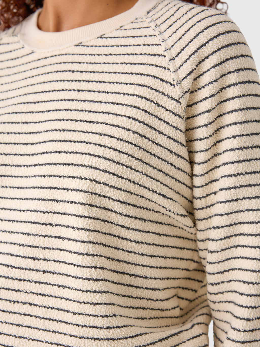 Perfect White Tee Women's Alexi Reverse Striped Sweatshirt - Saint Bernard