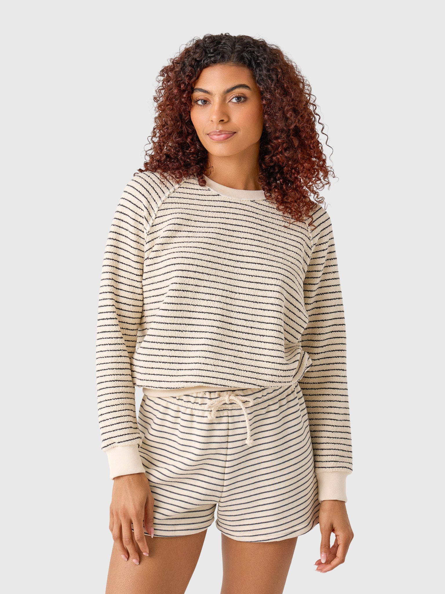 Perfect White Tee Women's Alexi Reverse Striped Sweatshirt - Saint Bernard