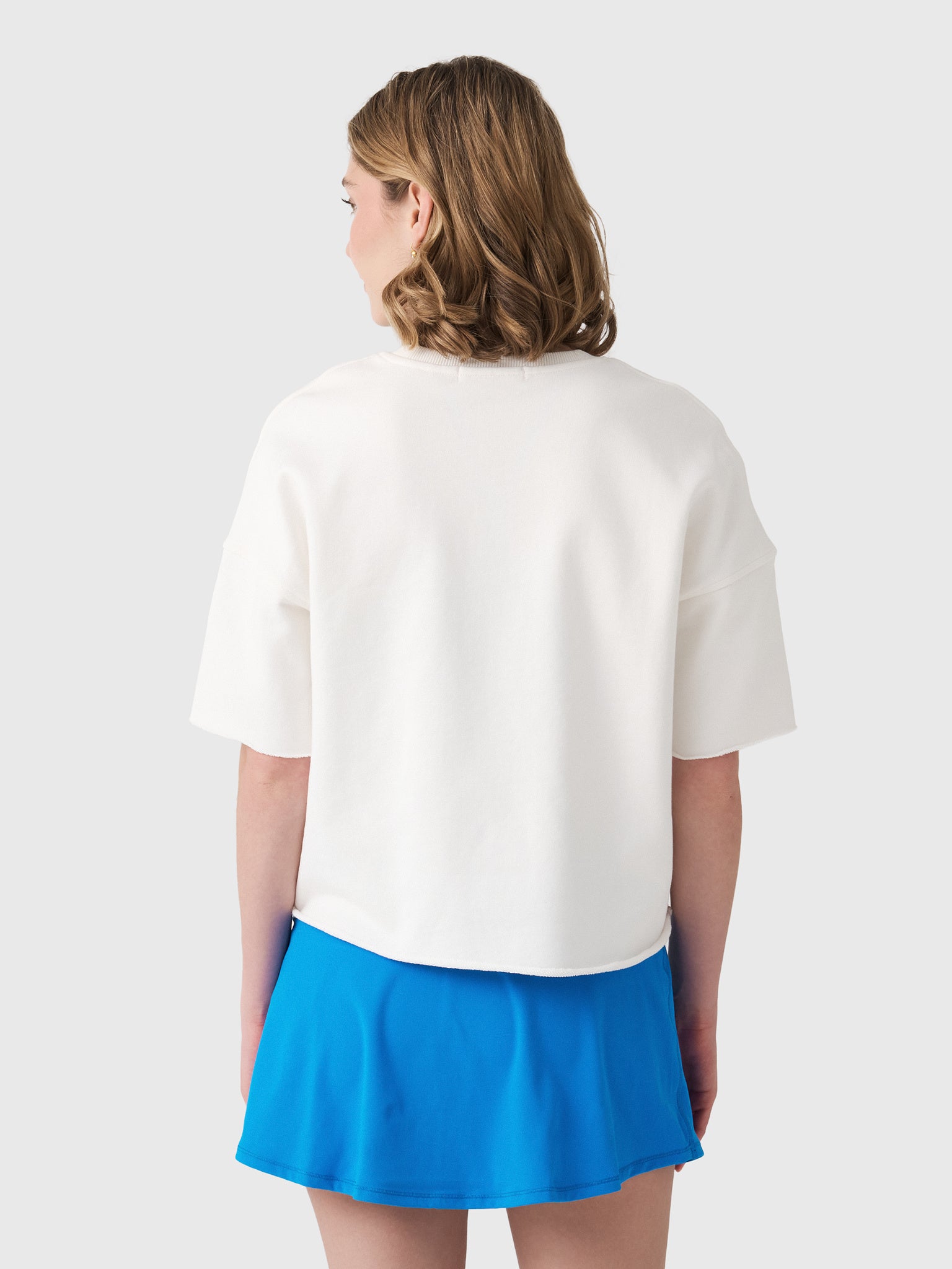 Perfect White Tee Women's Ezra Short Sleeve Sweatshirt - Saint Bernard