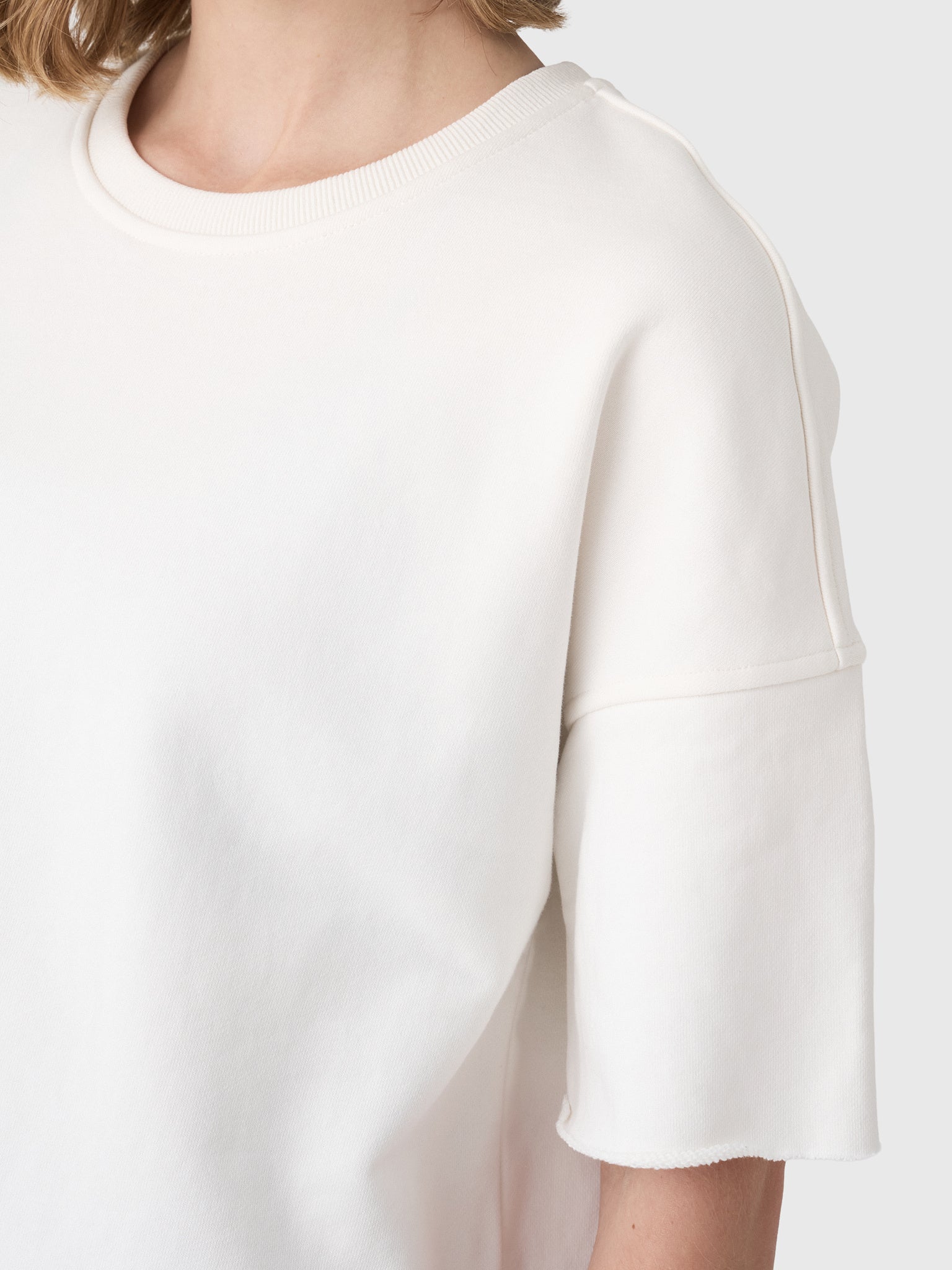 Perfect White Tee Women's Ezra Short Sleeve Sweatshirt - Saint Bernard