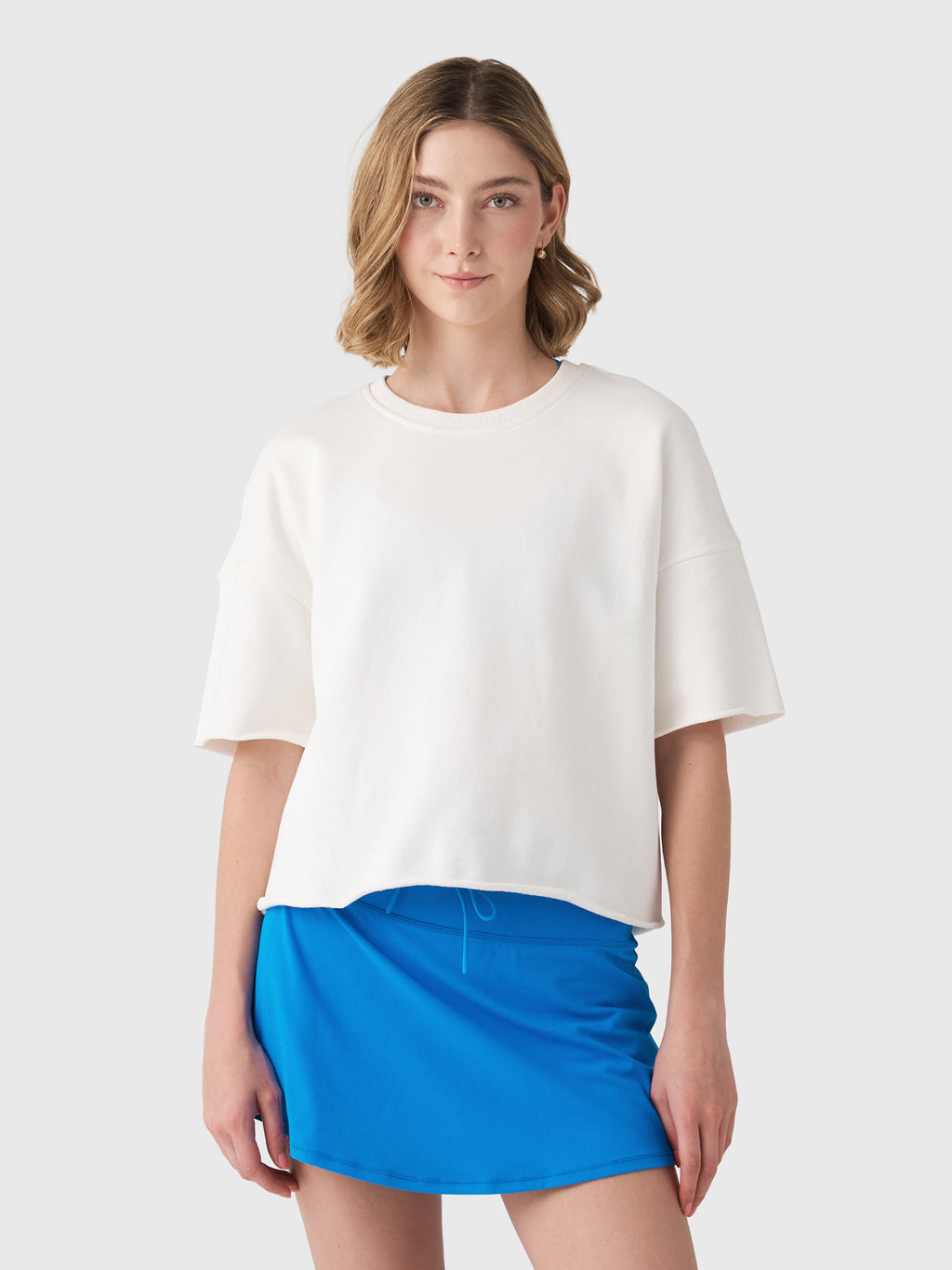 Perfect White Tee Women's Ezra Short Sleeve Sweatshirt - Saint Bernard