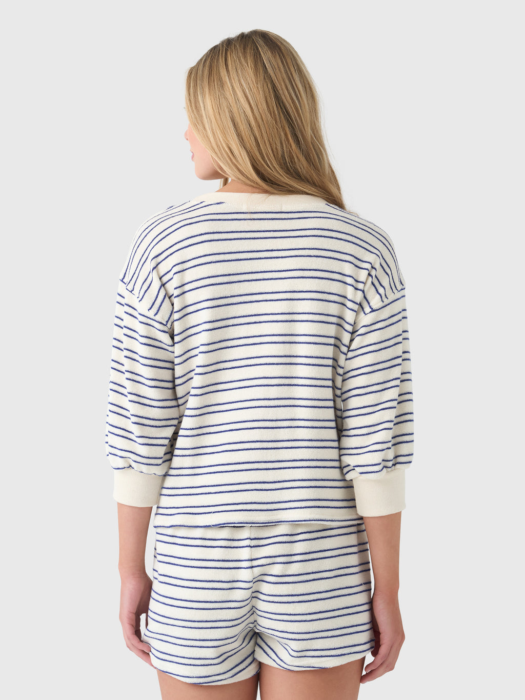 Perfect White Tee Women's Roxy Stripe Terry Sweatshirt - Saint Bernard