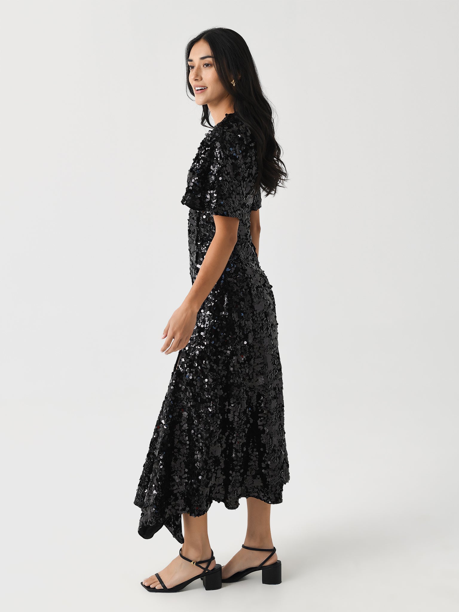 ganni velvet maxi dress Velvet Gathered Long Dress in Black