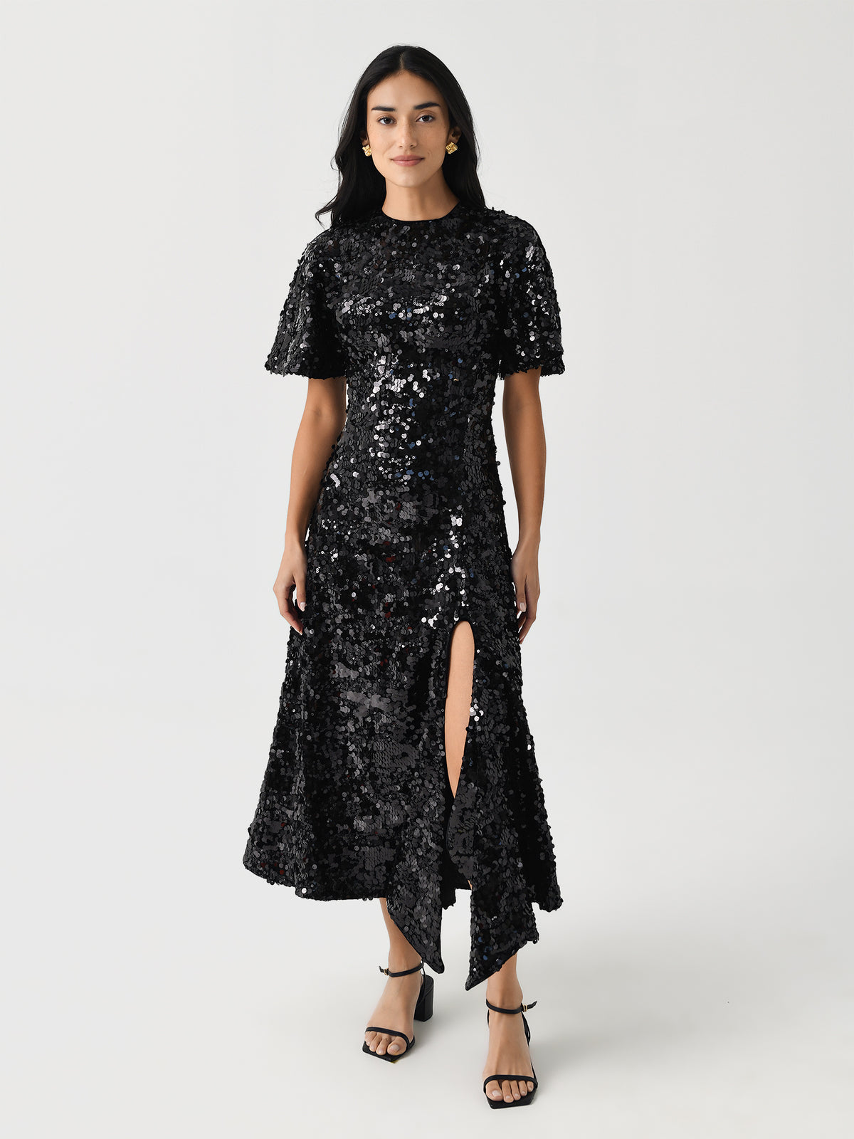 GANNI Women's Velvet Sequins Long Dress