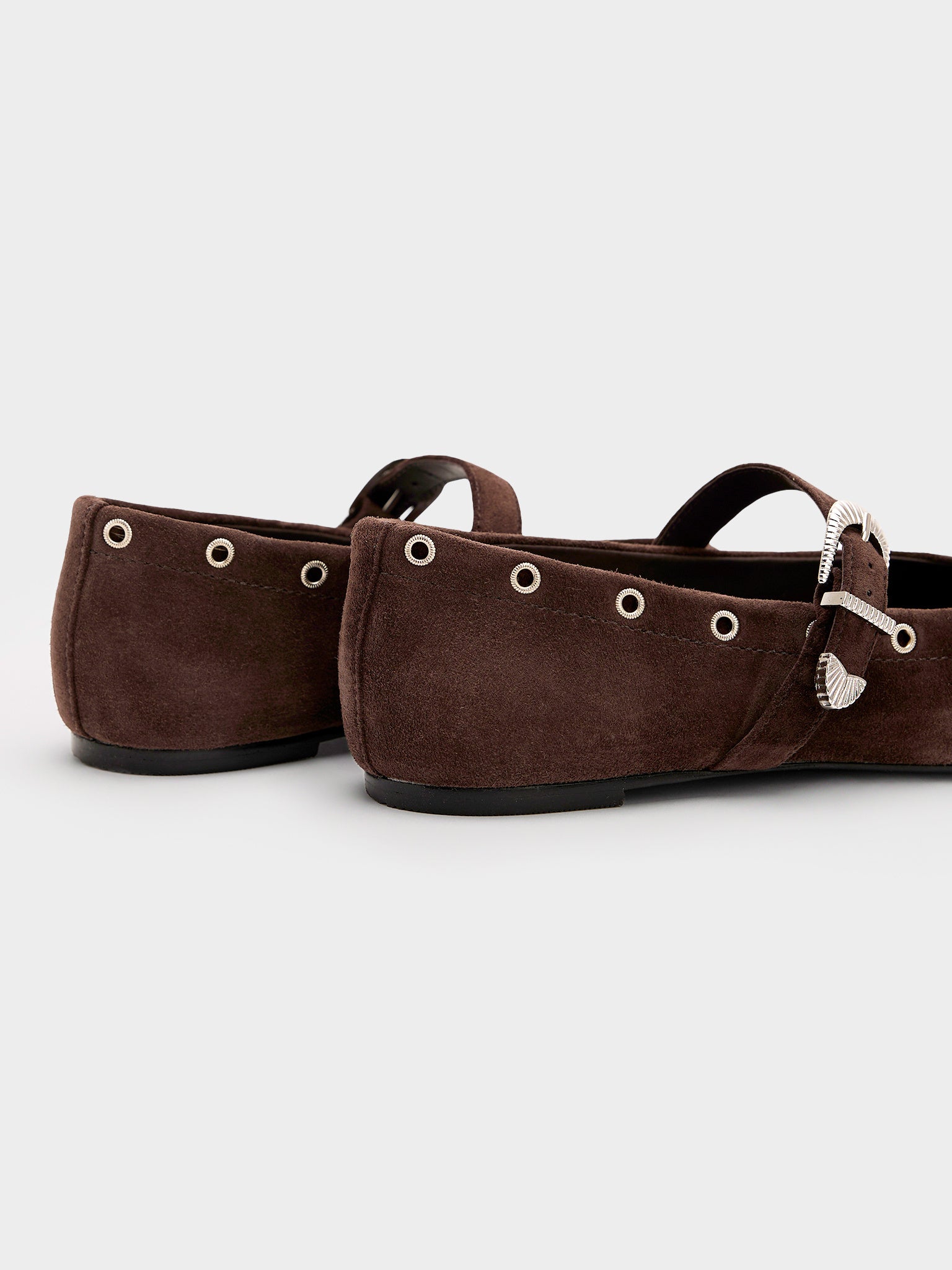 Black Suede Studio Tania Flat - Saint Bernard