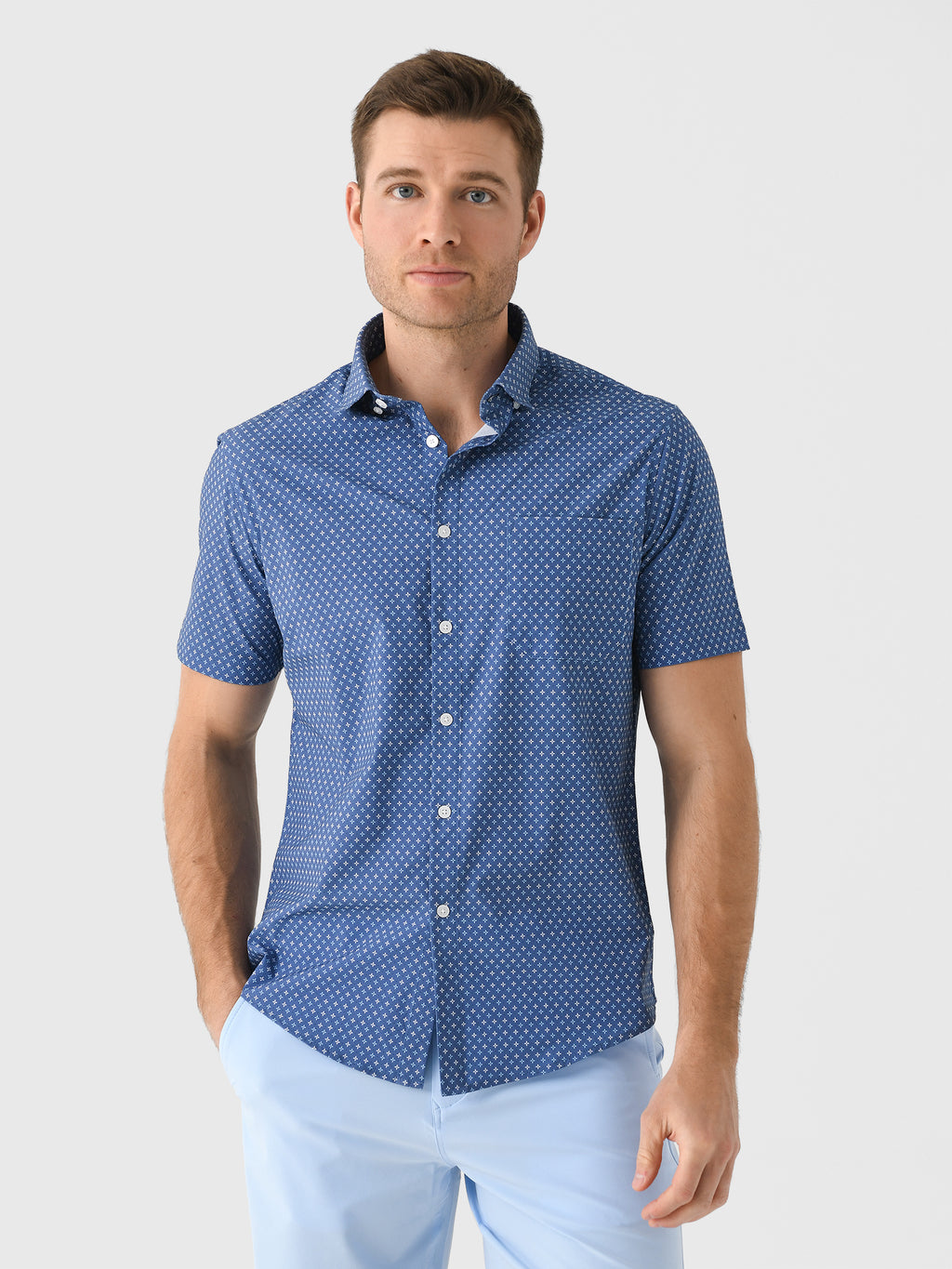 Mizzen+Main Men's Trim Leeward Short Sleeve Dress Shirt - Saint Bernard