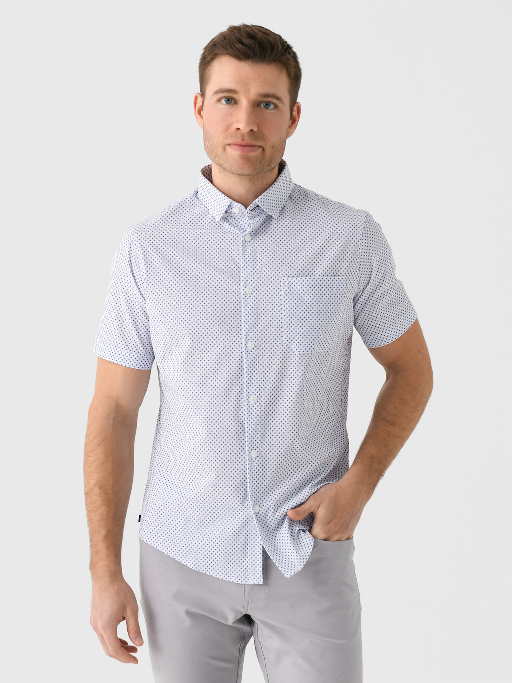 Mizzen+Main Men's Trim Leeward Short Sleeve Dress Shirt - Saint Bernard