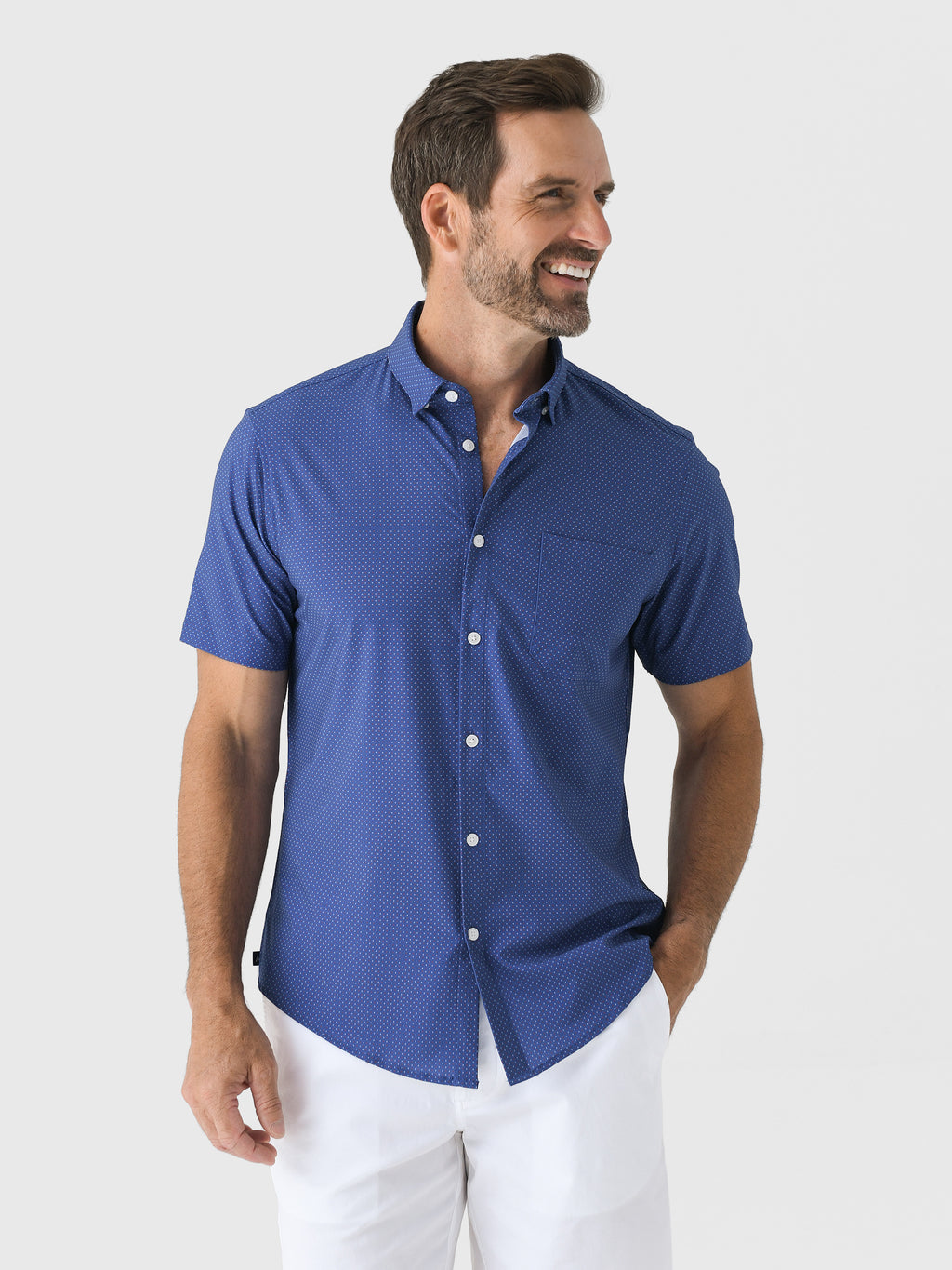 Mizzen+Main Men's Trim Leeward Short Sleeve Dress Shirt - Saint Bernard