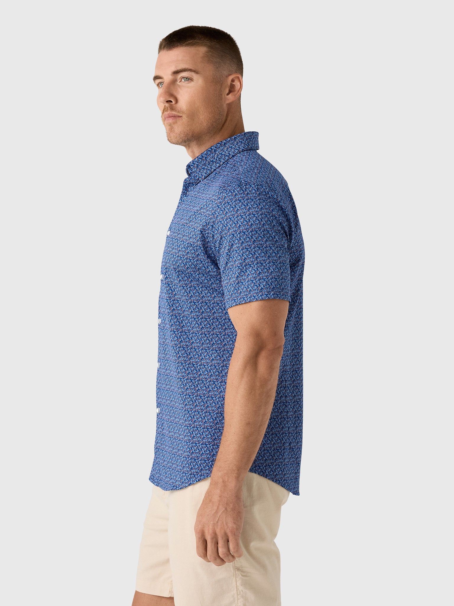 Mizzen+Main Men's Trim Halyard Short Sleeve Dress Shirt - Saint Bernard