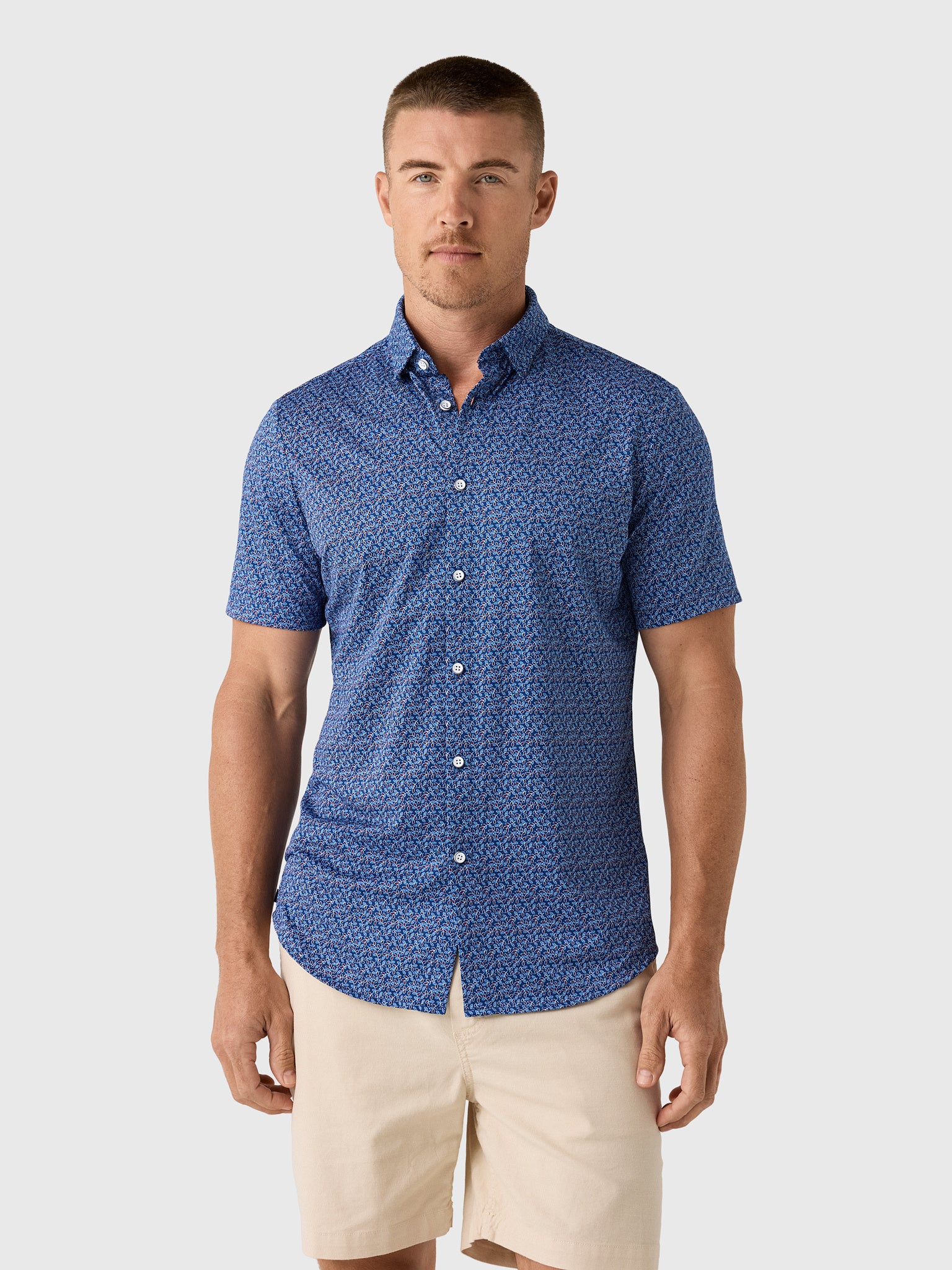 Mizzen+Main Men's Trim Halyard Short Sleeve Dress Shirt - Saint Bernard