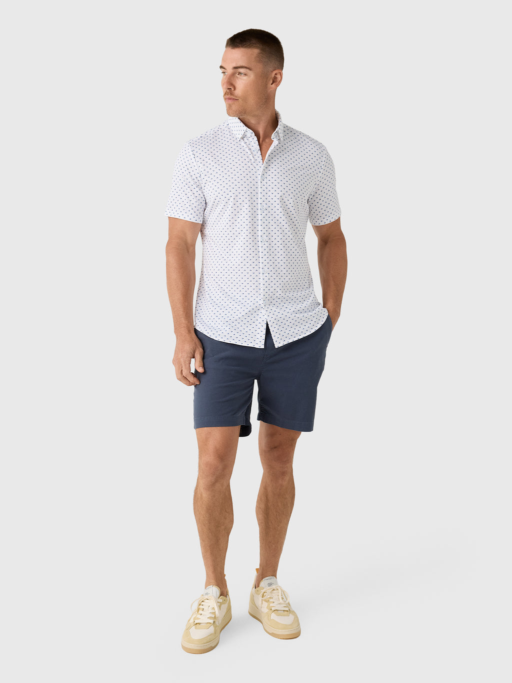 Mizzen+Main Men's Trim Halyard Short Sleeve Dress Shirt - Saint Bernard