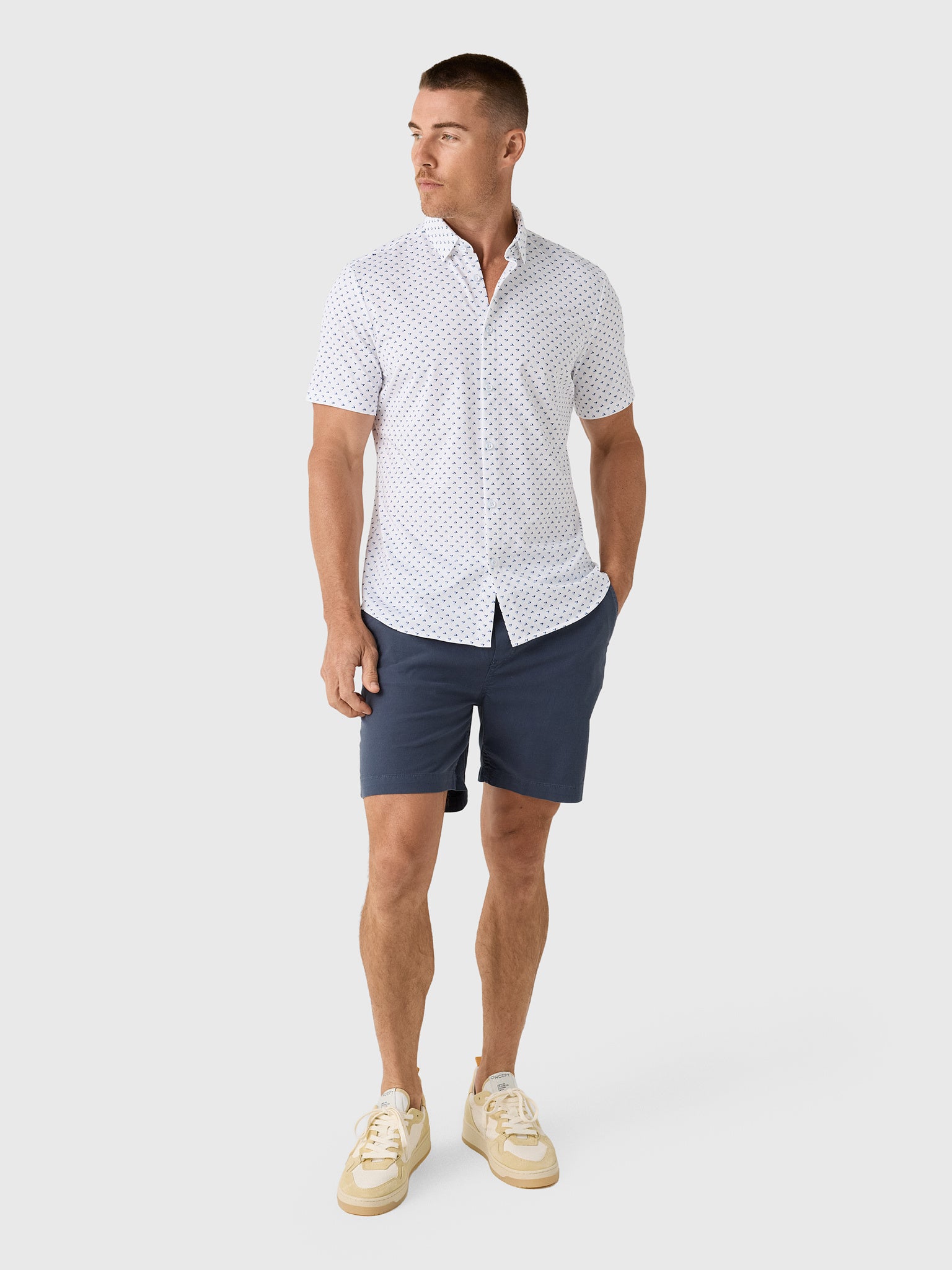 Mizzen+Main Men's Trim Halyard Short Sleeve Dress Shirt - Saint Bernard
