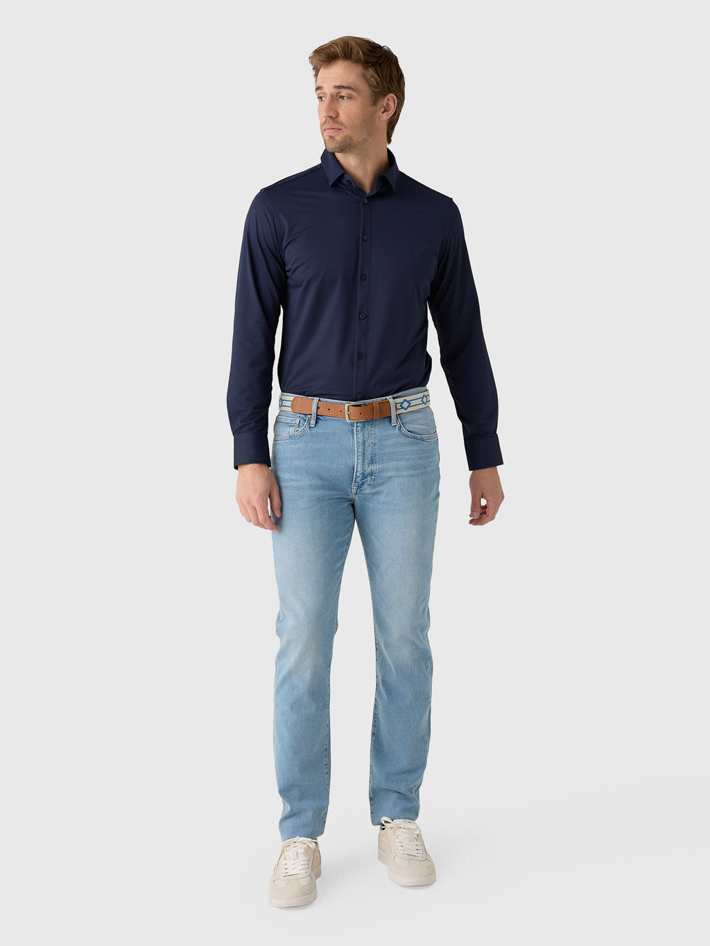 Mizzen+Main Men's Trim Halyard Long Sleeve Dress Shirt - Saint Bernard
