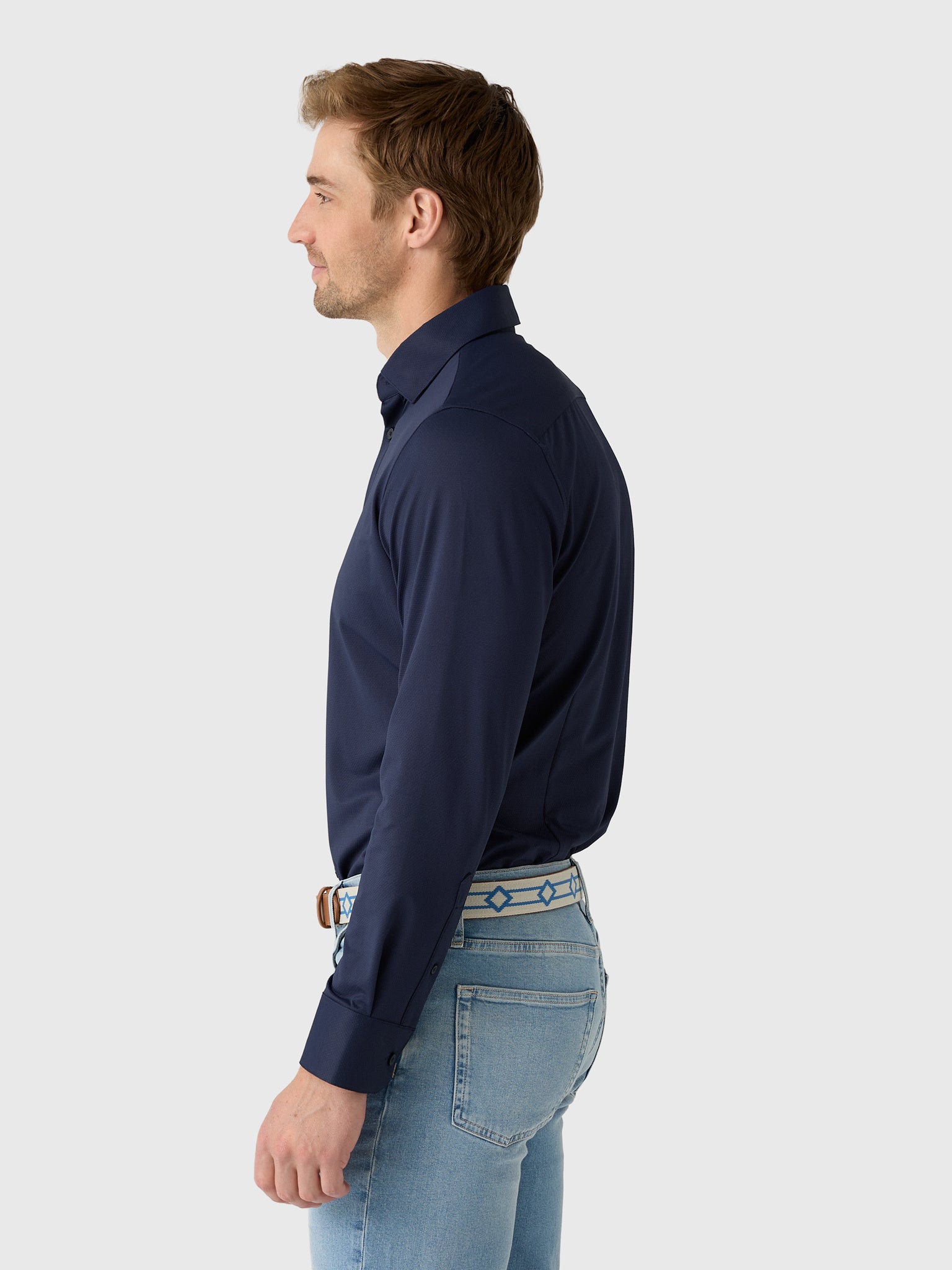 Mizzen+Main Men's Trim Halyard Long Sleeve Dress Shirt - Saint Bernard