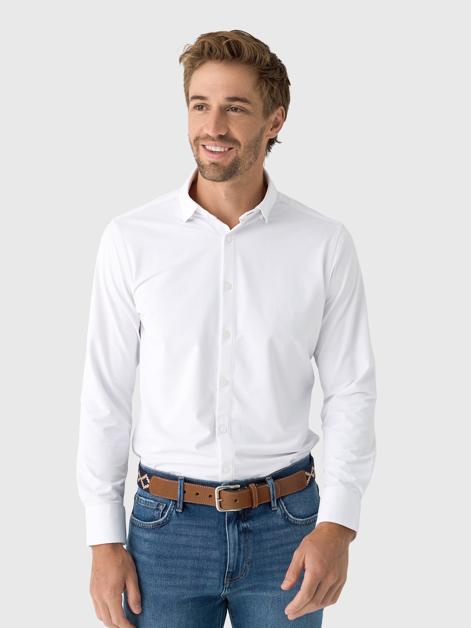 Mizzen+Main Men's Trim Halyard Long Sleeve Dress Shirt - Saint Bernard