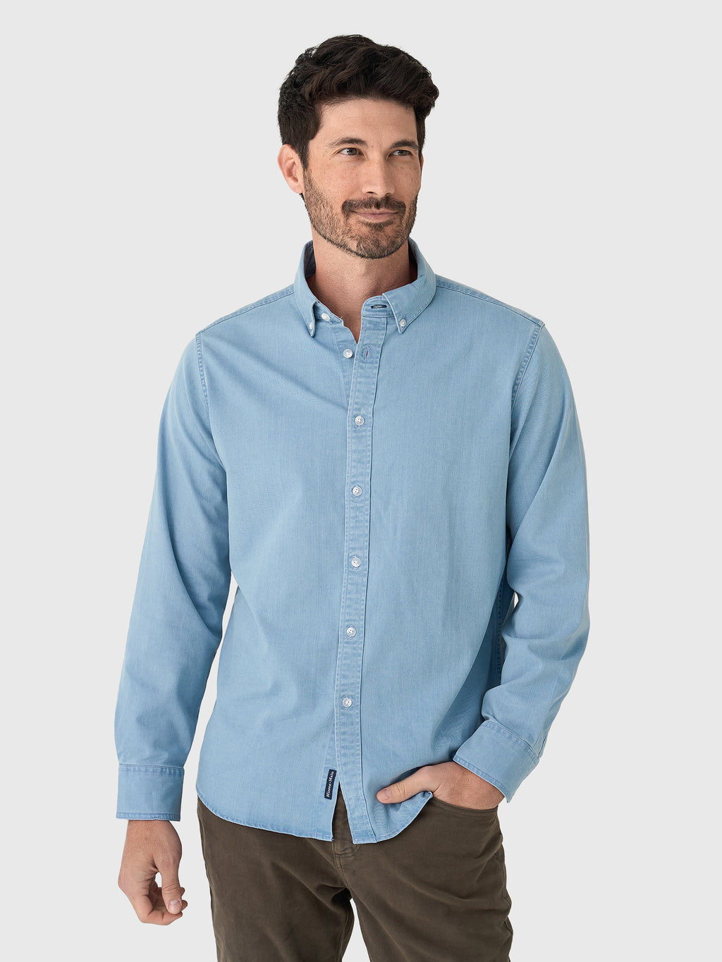 Mizzen+Main Men's Trim Nash Chambray Shirt - Saint Bernard