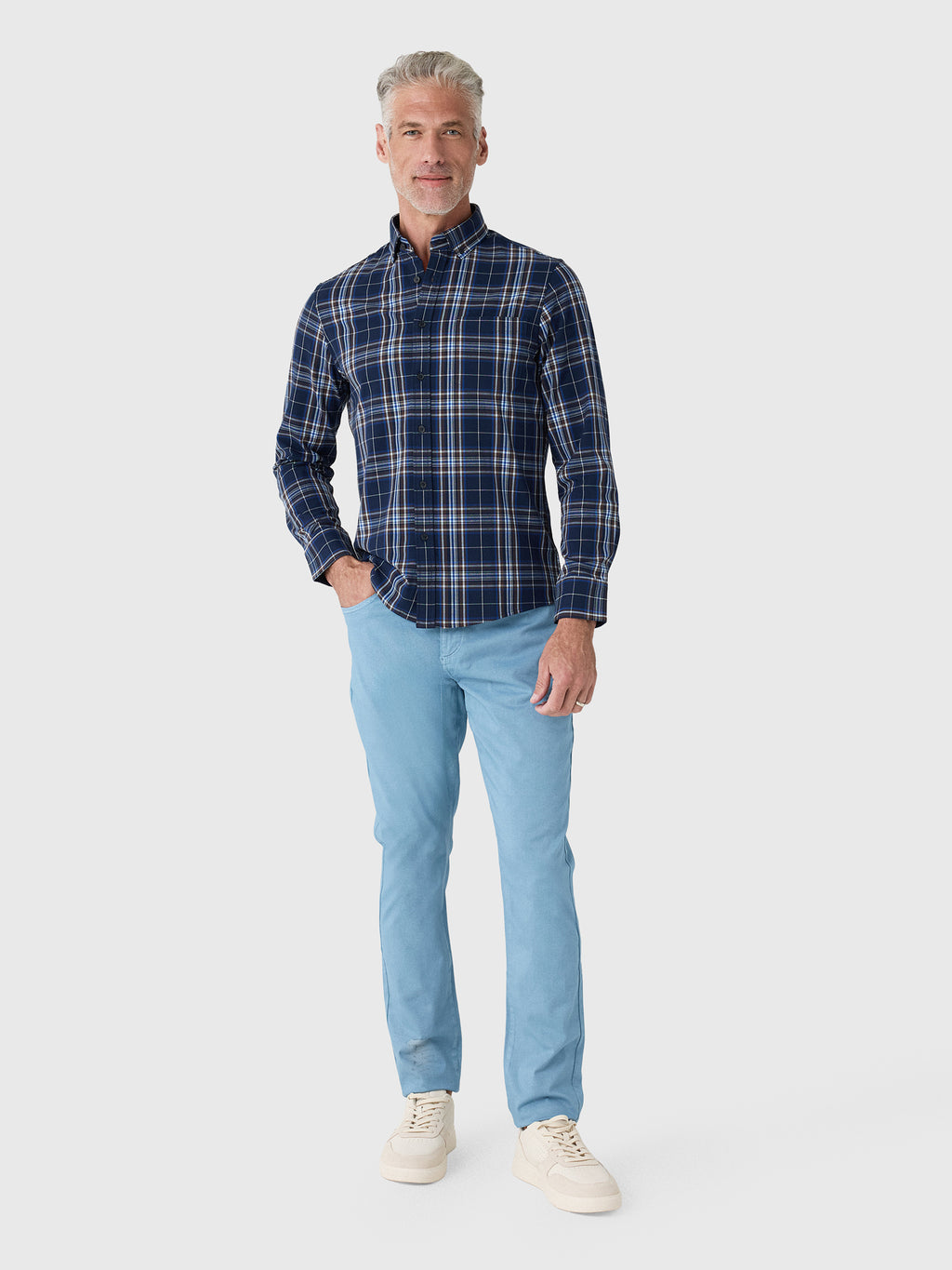 Mizzen+Main Men's Trim City Flannel - Saint Bernard